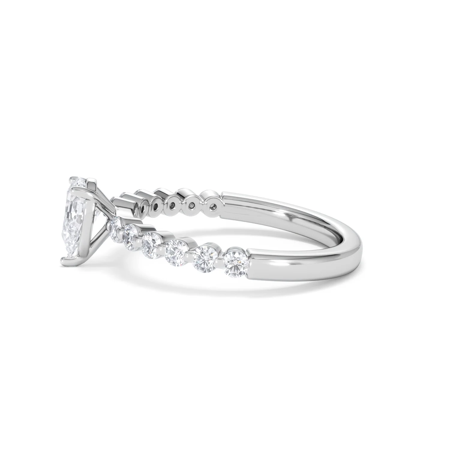 Solstice Pear Cut 0.80ct Lab Diamond Engagement Ring F/VS in 9k White Gold - Image 71