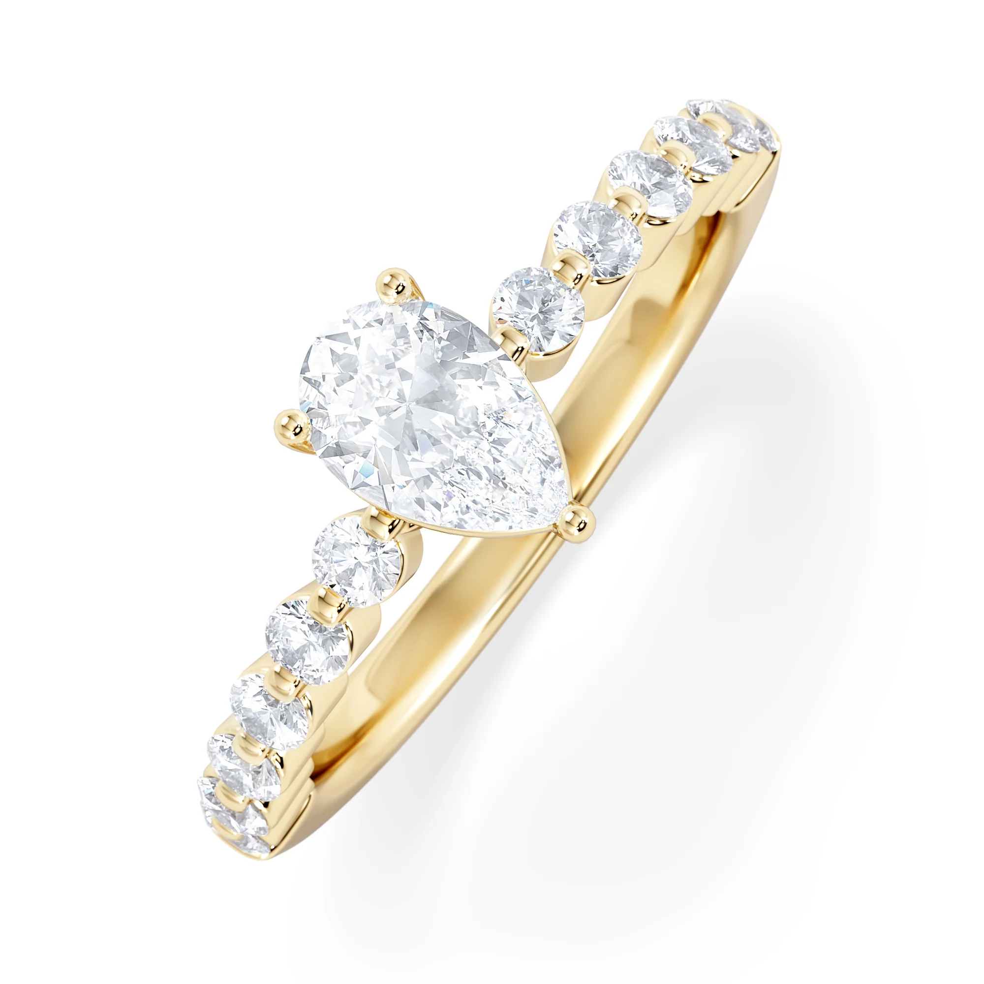 Solstice Pear Cut 0.80ct Lab Diamond Pear Shape Engagement Ring F/VS in 9k Gold