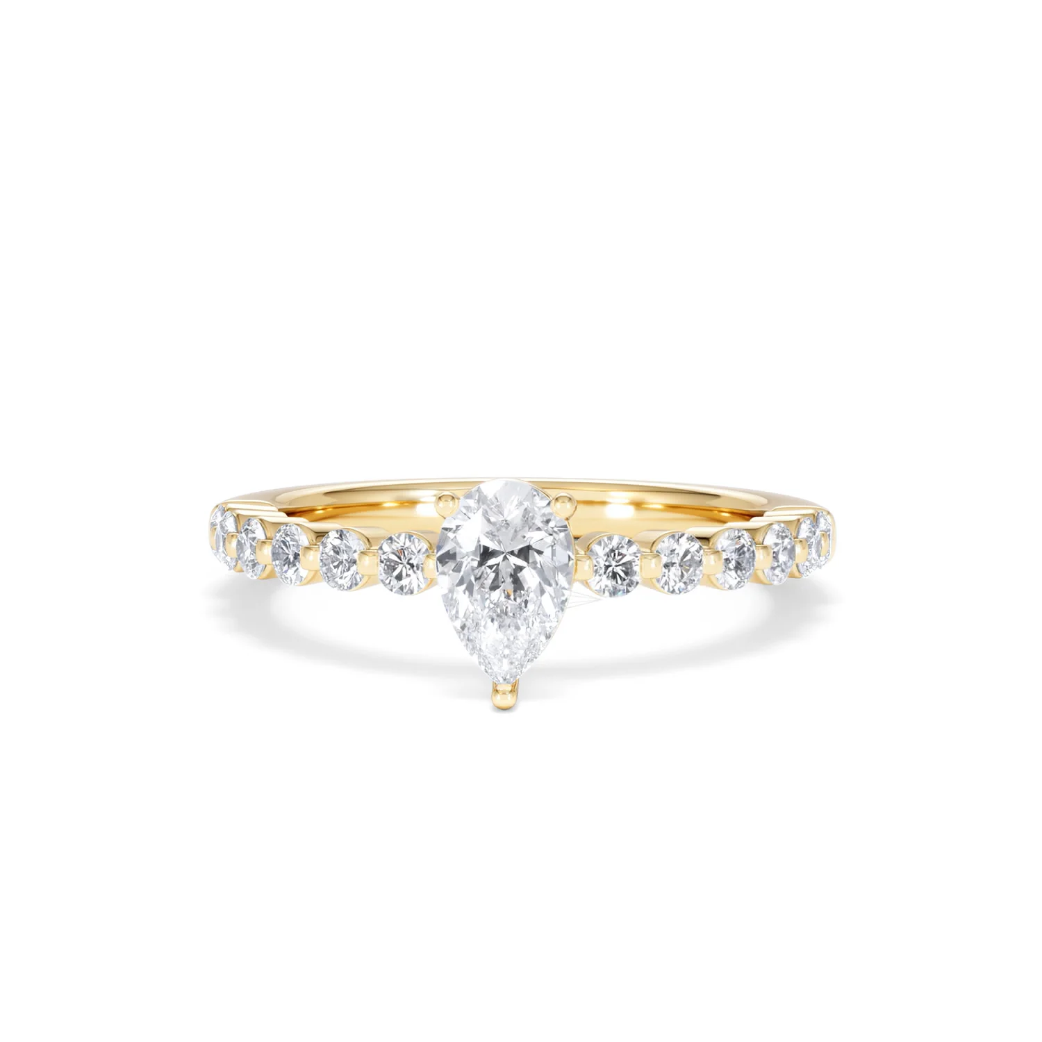 Solstice Pear Cut 0.80ct Lab Diamond Pear Shape Engagement Ring F/VS in 9k Gold - Image 89