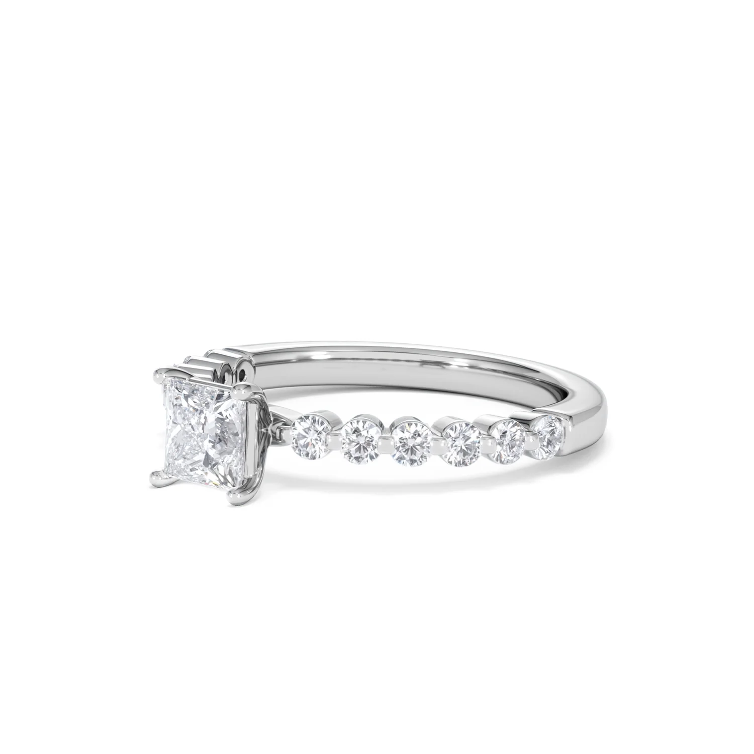 Solstice Princess Cut 0.80ct Lab Diamond Engagement Ring F/VS in 9k White Gold - Image 81