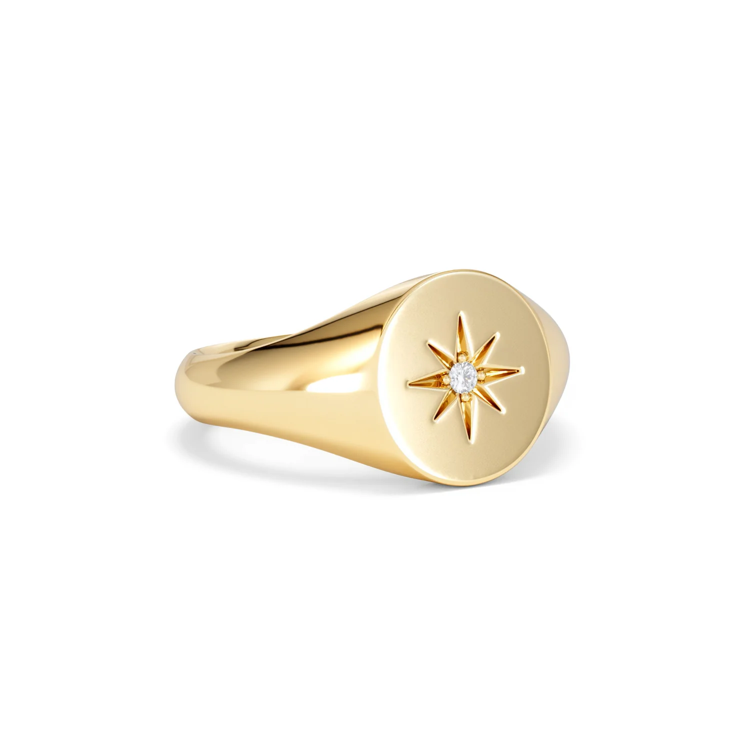 Star Signet Lab Diamond Ring in 18K Gold Vermeil - Image 15