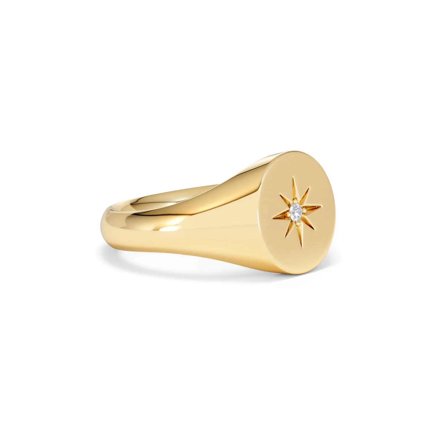 Star Signet Lab Diamond Ring in 18K Gold Vermeil - Image 19