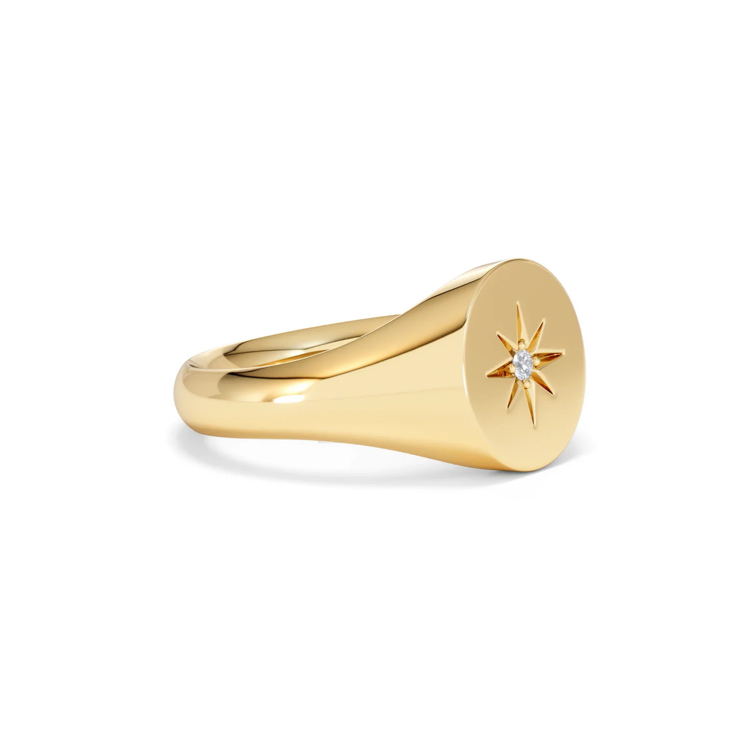 Star Signet Lab Diamond Ring in 18K Gold Vermeil - Image 20