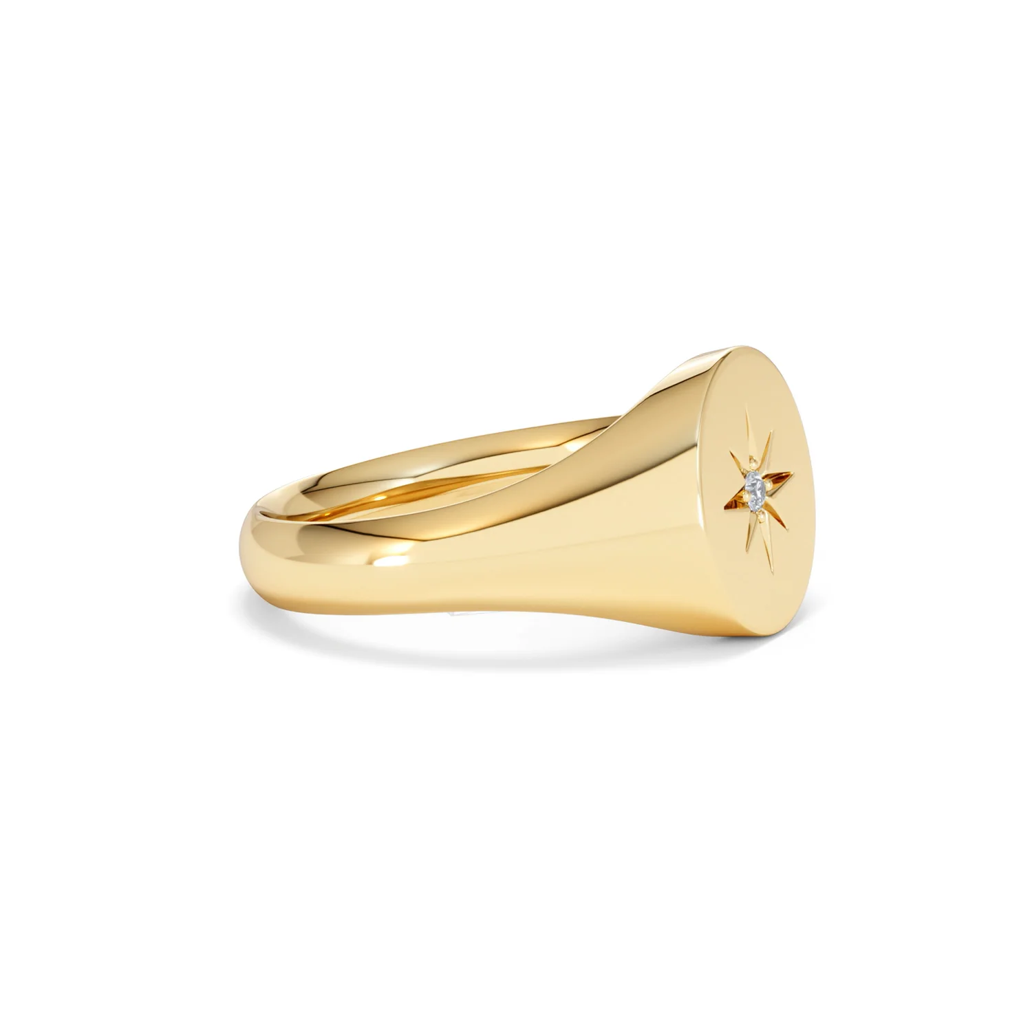 Star Signet Lab Diamond Ring in 18K Gold Vermeil - Image 23