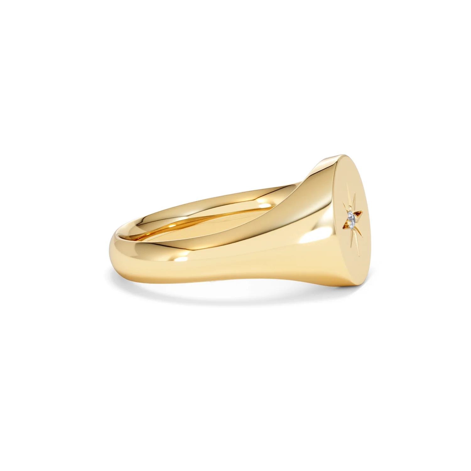 Star Signet Lab Diamond Ring in 18K Gold Vermeil - Image 25