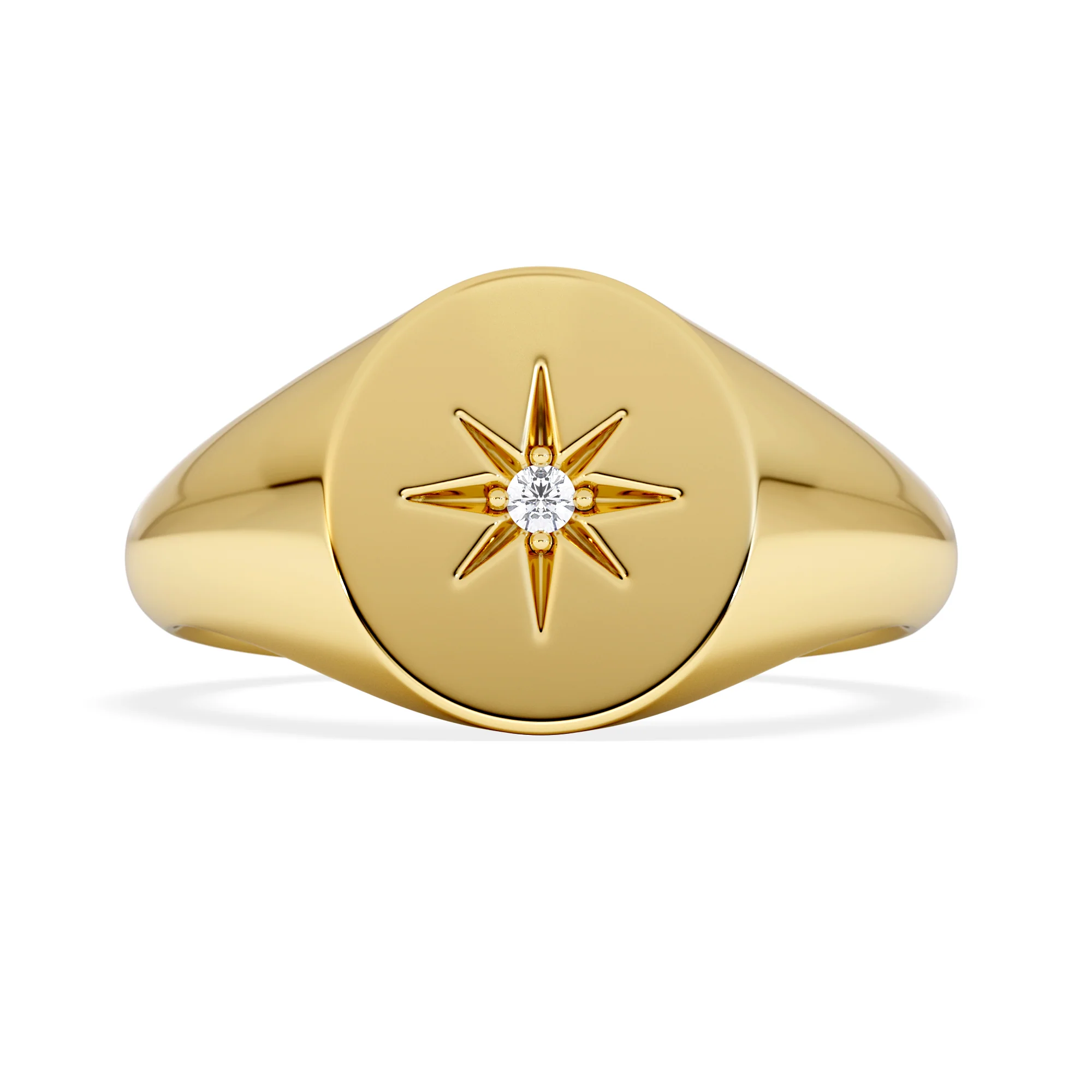 Star Signet Lab Diamond Ring in 18K Gold Vermeil - Image 5