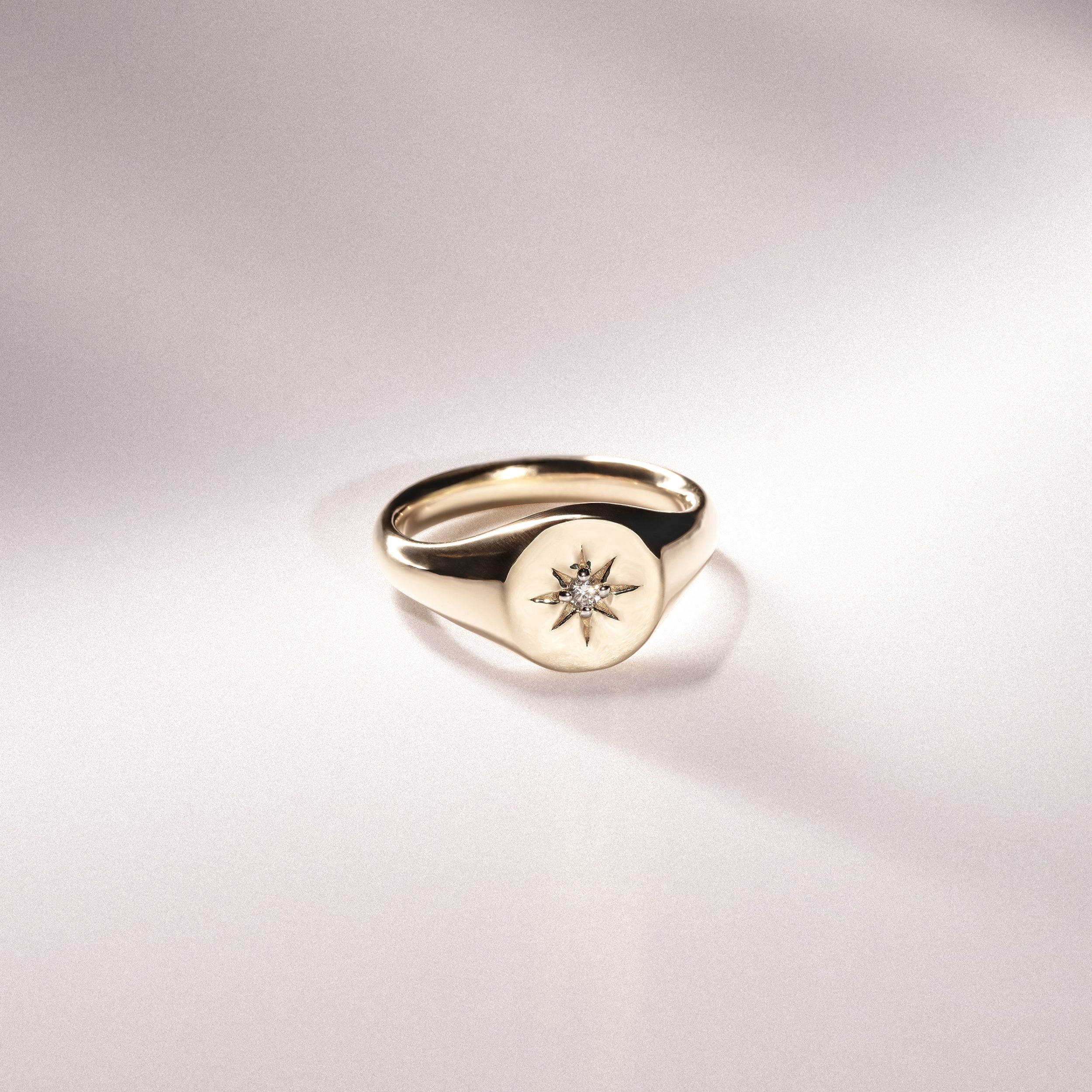 Star Signet Lab Diamond Ring in 18K Gold Vermeil - Image 6