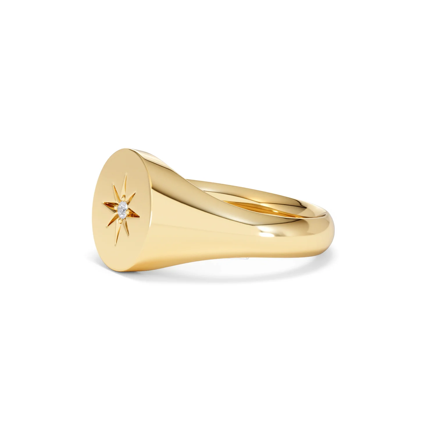 Star Signet Lab Diamond Ring in 18K Gold Vermeil - Image 76