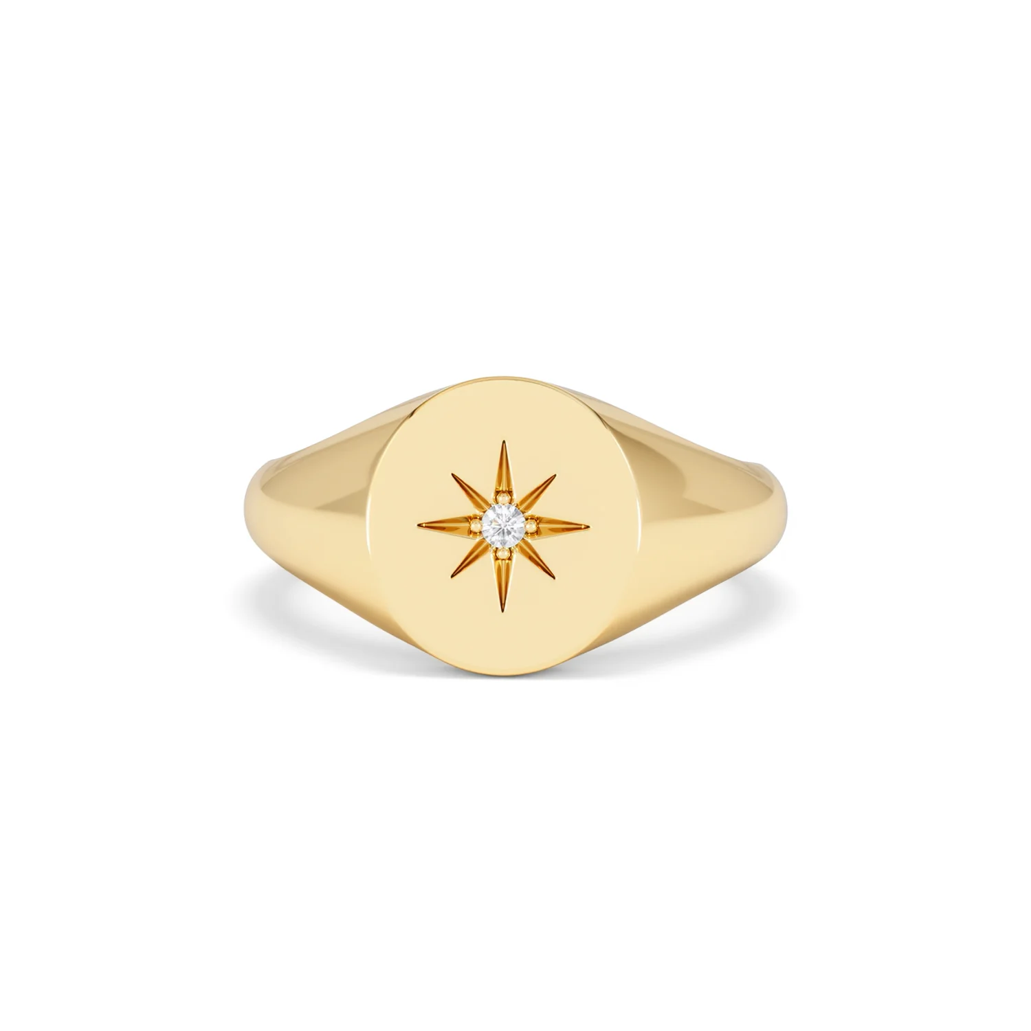 Star Signet Lab Diamond Ring in 18K Gold Vermeil - Image 88