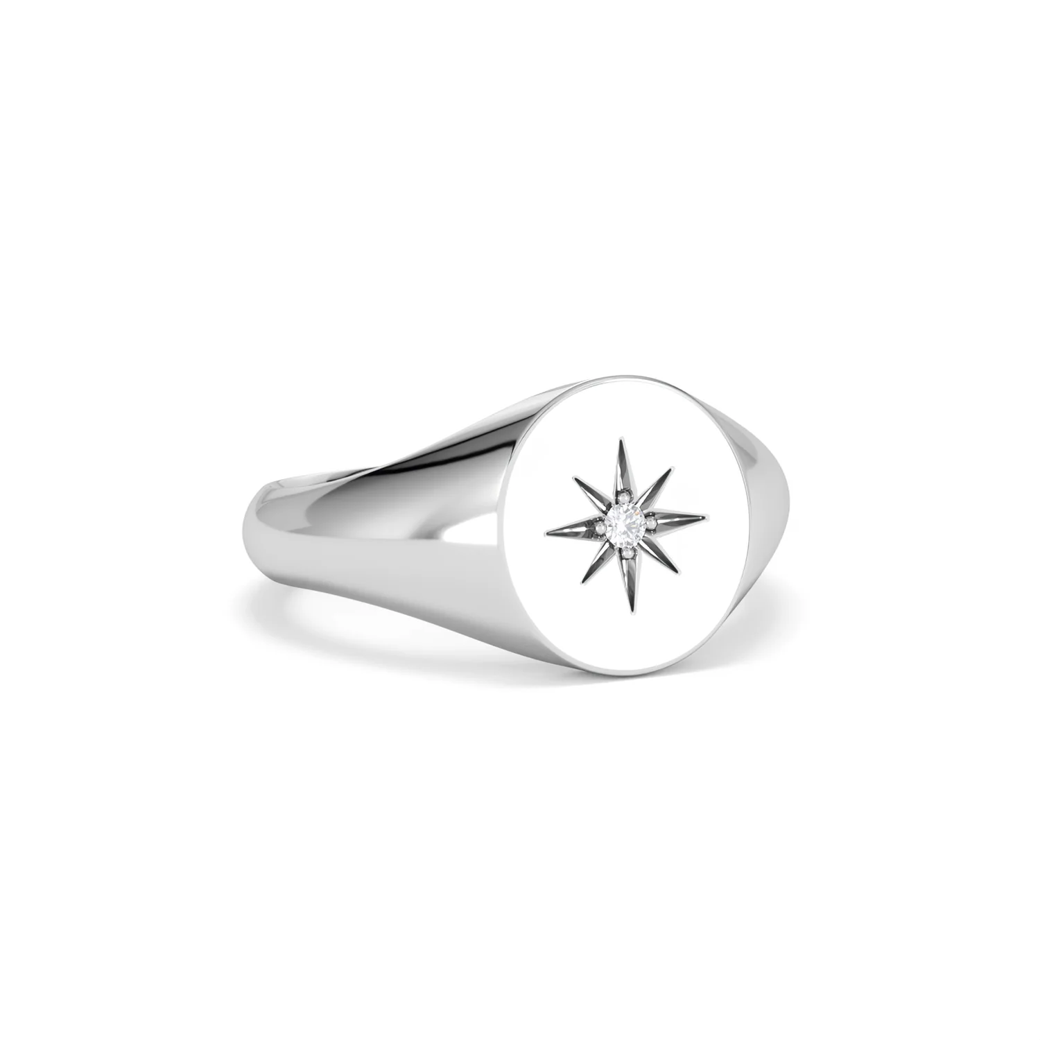 Star Signet Lab Diamond Ring in 925 Silver - Image 15