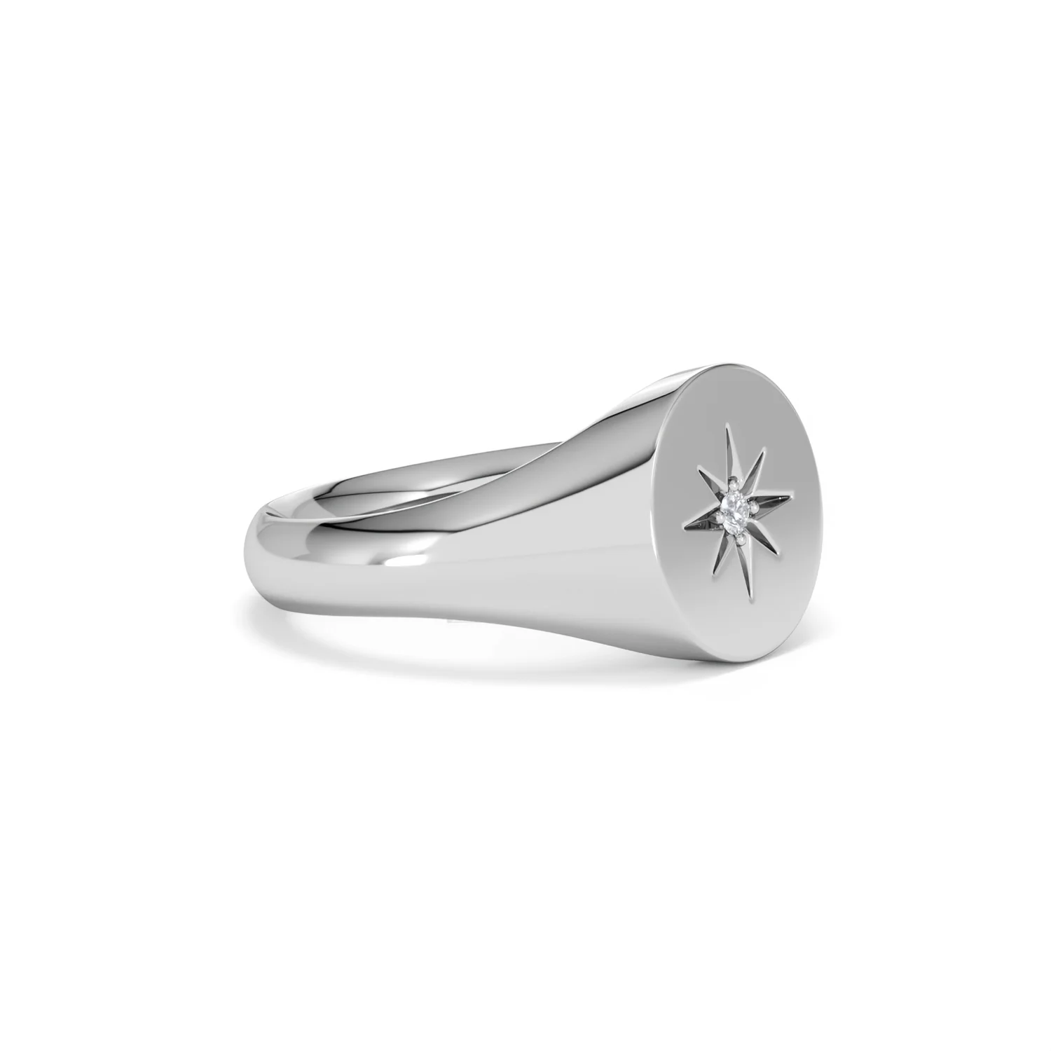 Star Signet Lab Diamond Ring in 925 Silver - Image 21