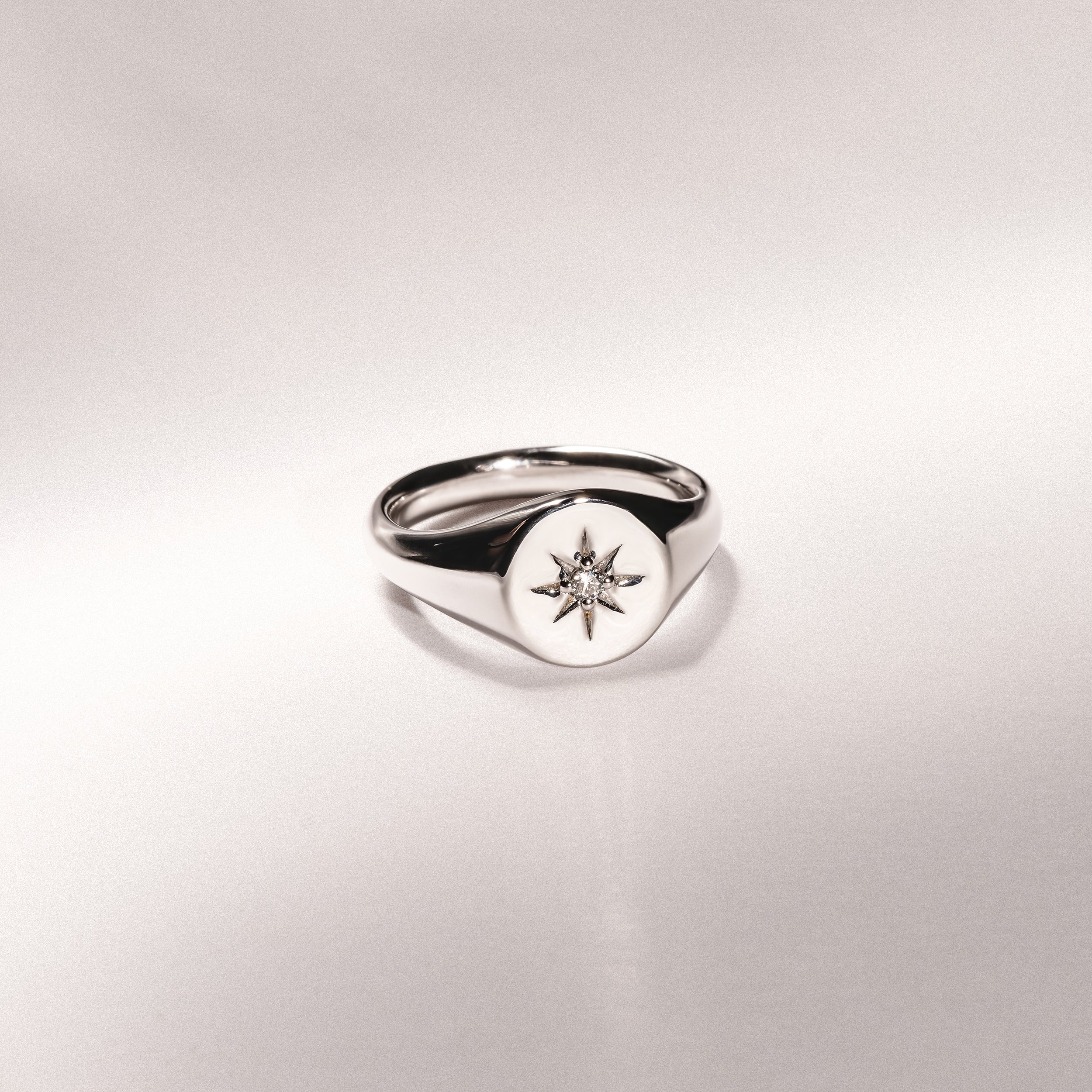 Star Signet Lab Diamond Ring in 925 Silver - Image 7