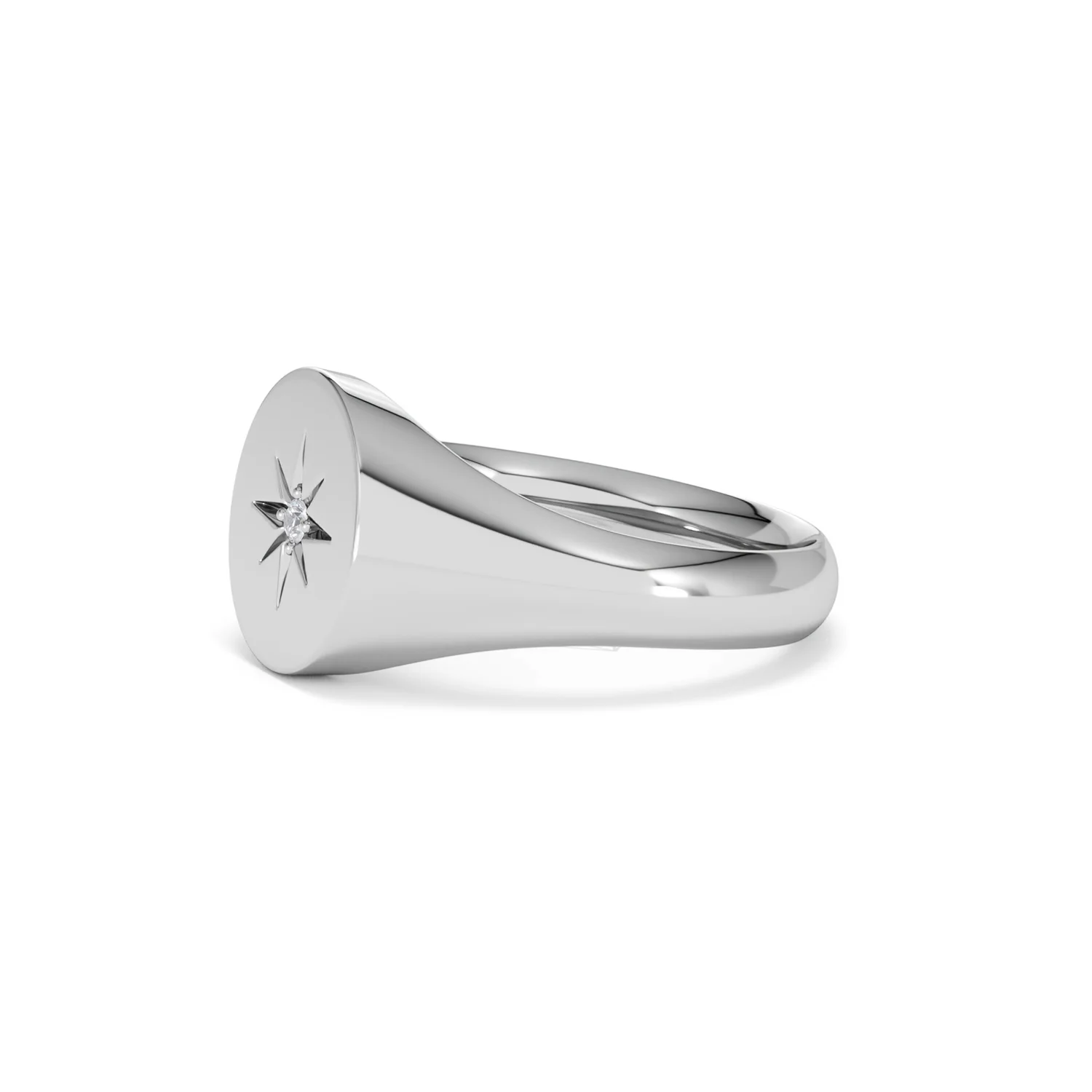 Star Signet Lab Diamond Ring in 925 Silver - Image 76