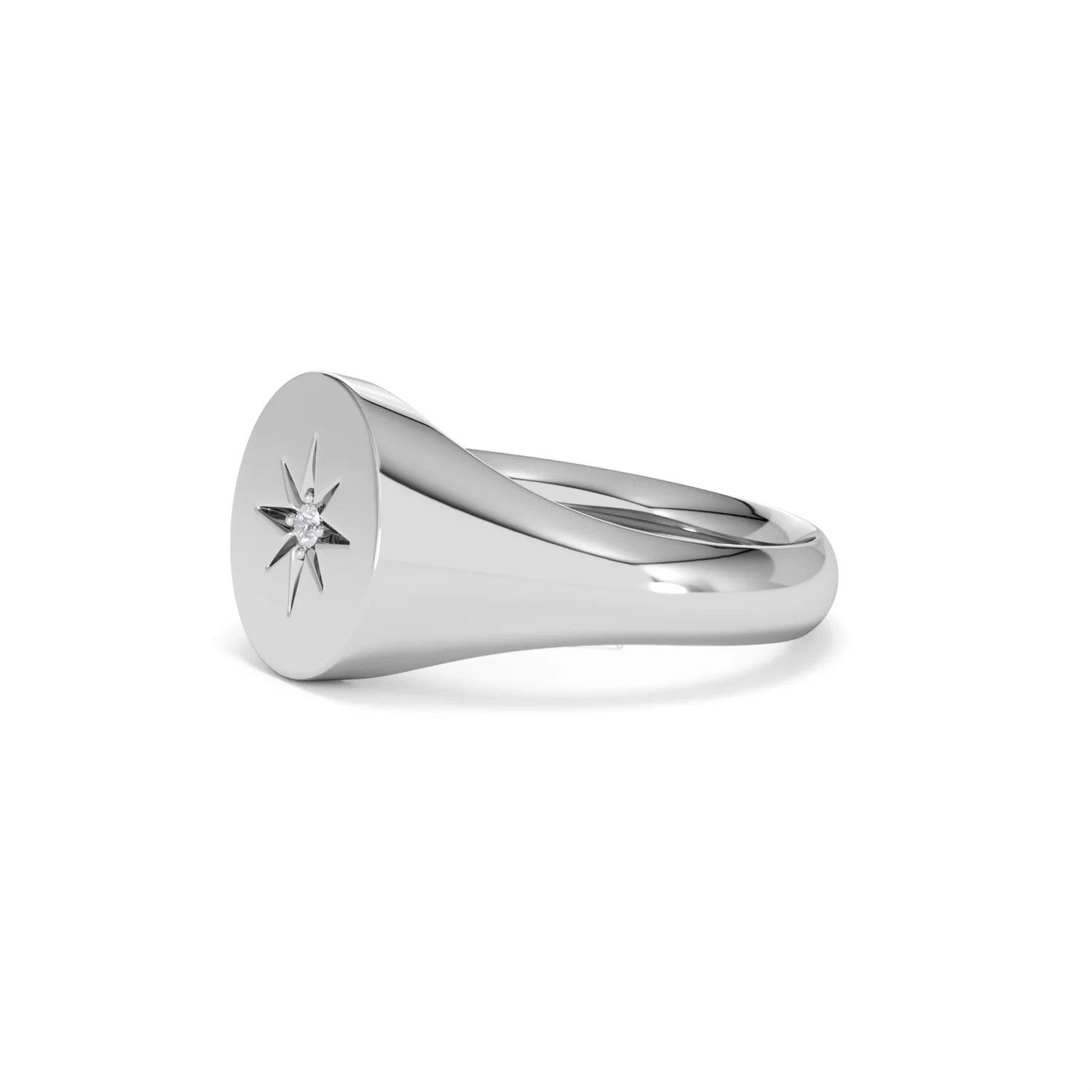 Star Signet Lab Diamond Ring in 925 Silver - Image 77