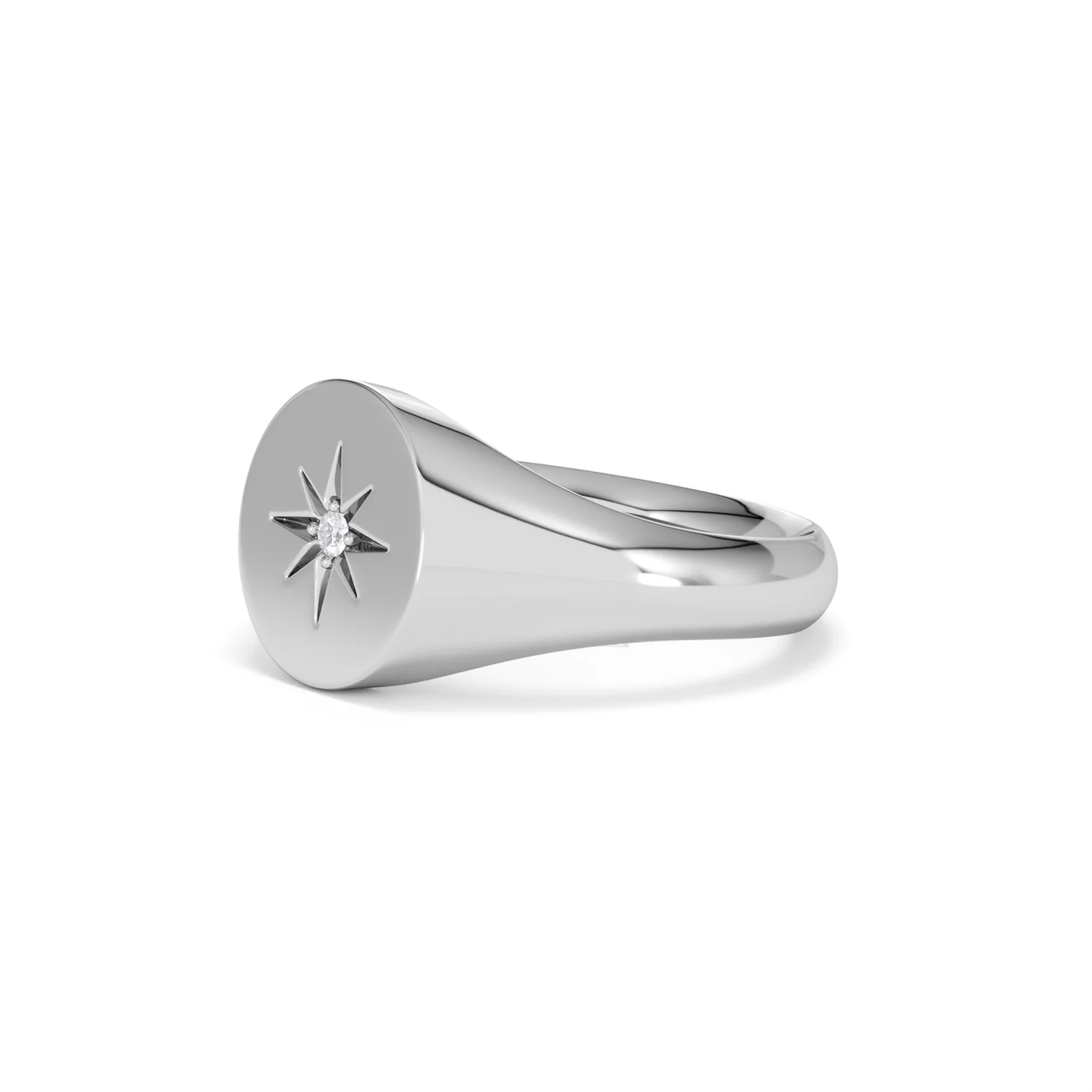 Star Signet Lab Diamond Ring in 925 Silver - Image 79