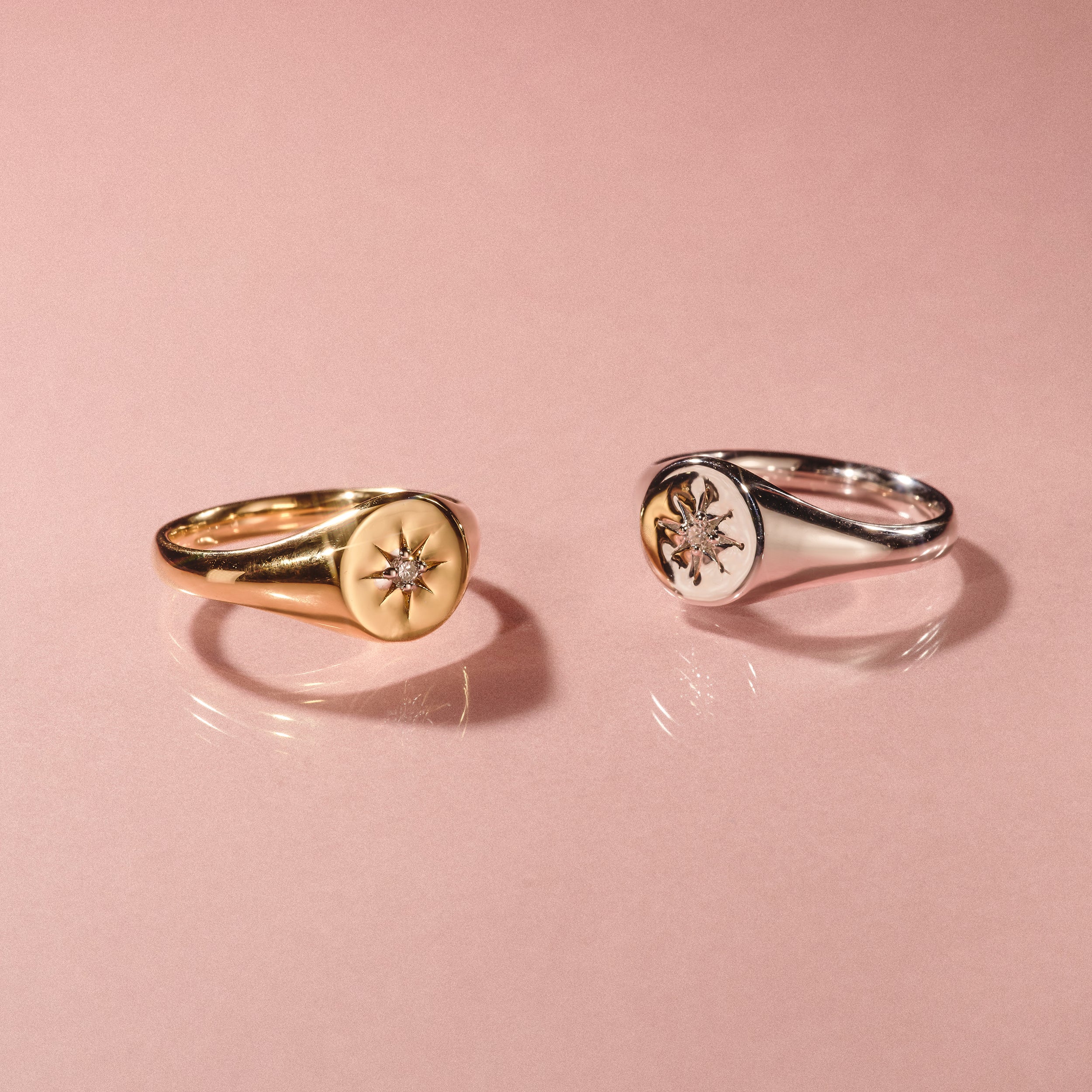 Star Signet Lab Diamond Ring in 925 Silver - Image 8