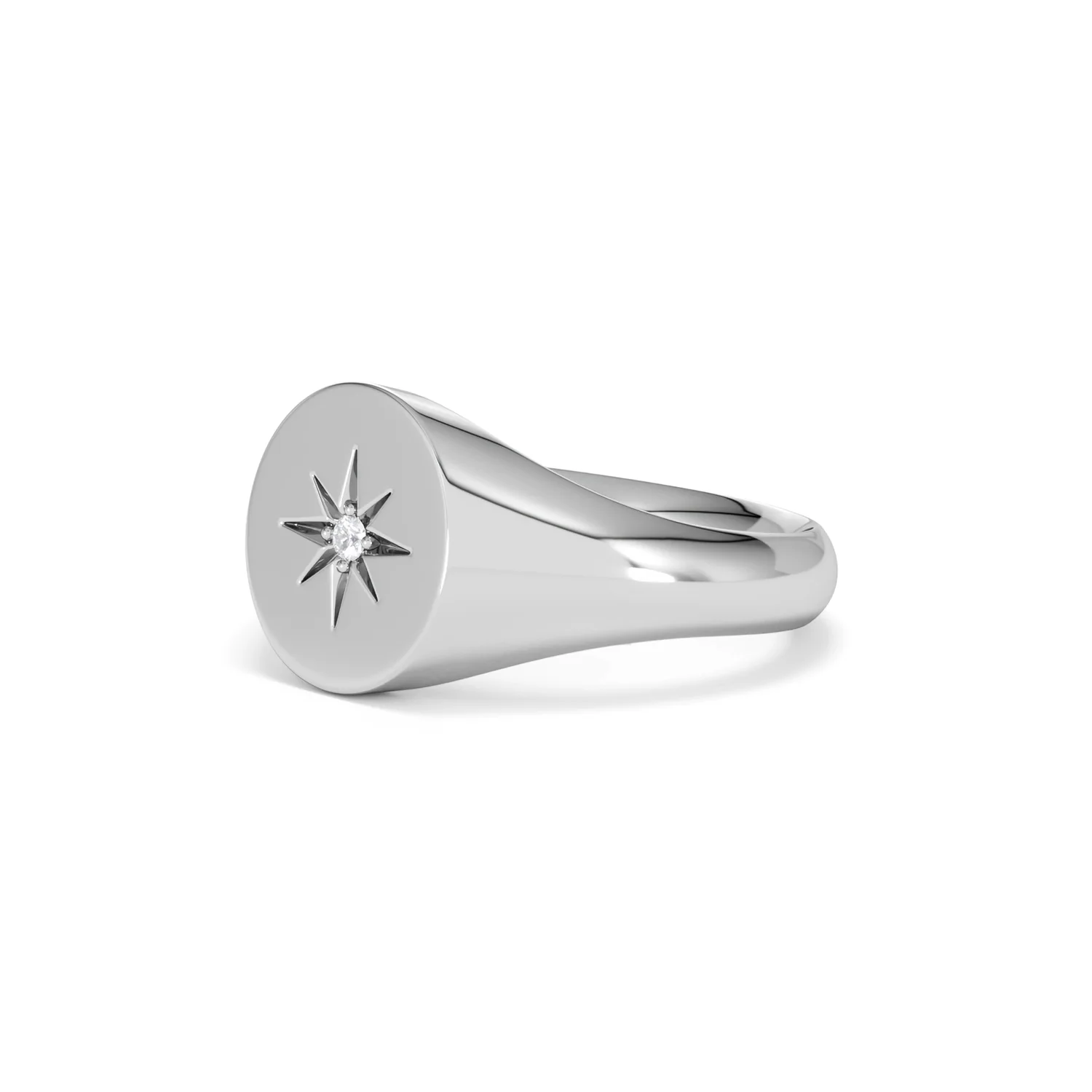 Star Signet Lab Diamond Ring in 925 Silver - Image 80
