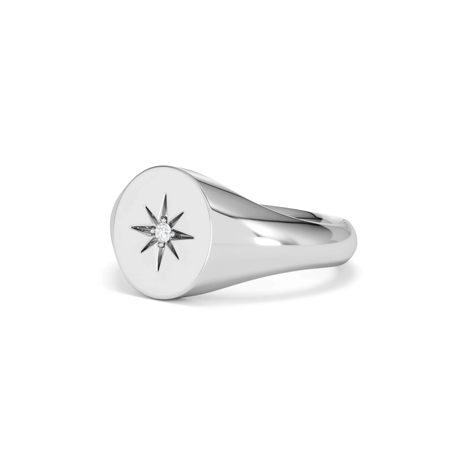 Star Signet Lab Diamond Ring in 925 Silver - Image 82