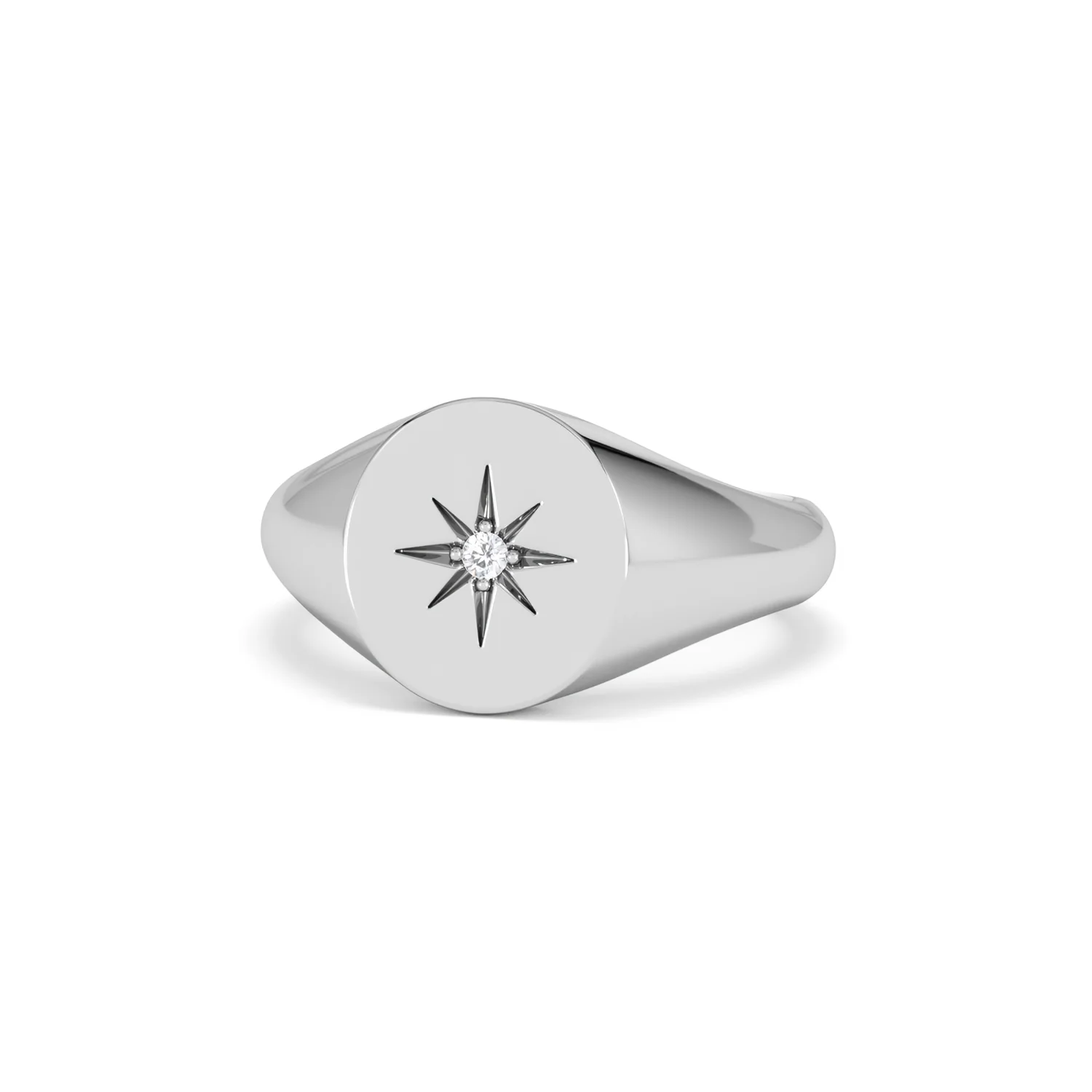 Star Signet Lab Diamond Ring in 925 Silver - Image 87