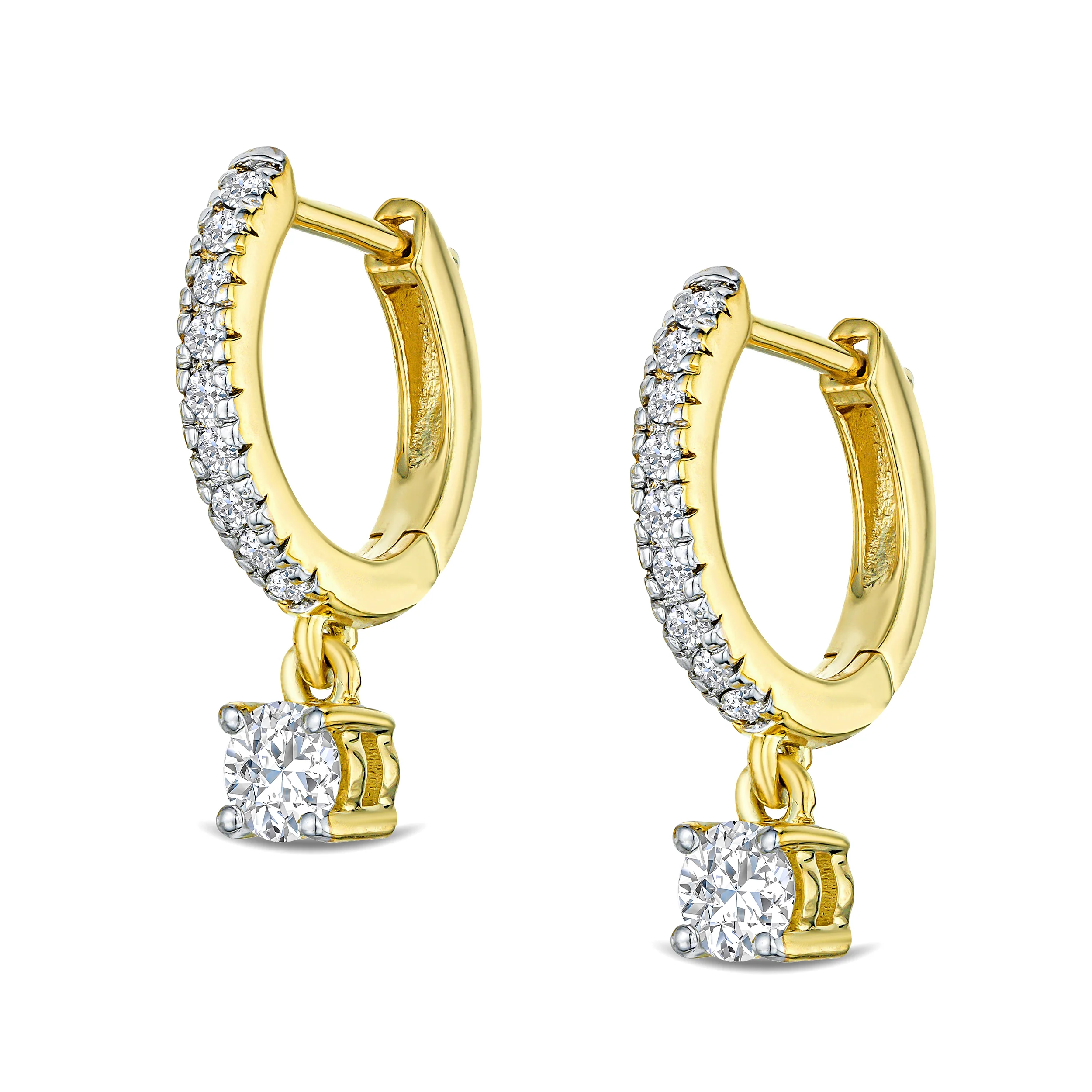 Stellato Hoop Drop Lab Diamond Earrings 0.50ct in 18K Gold Vermeil - Image 3
