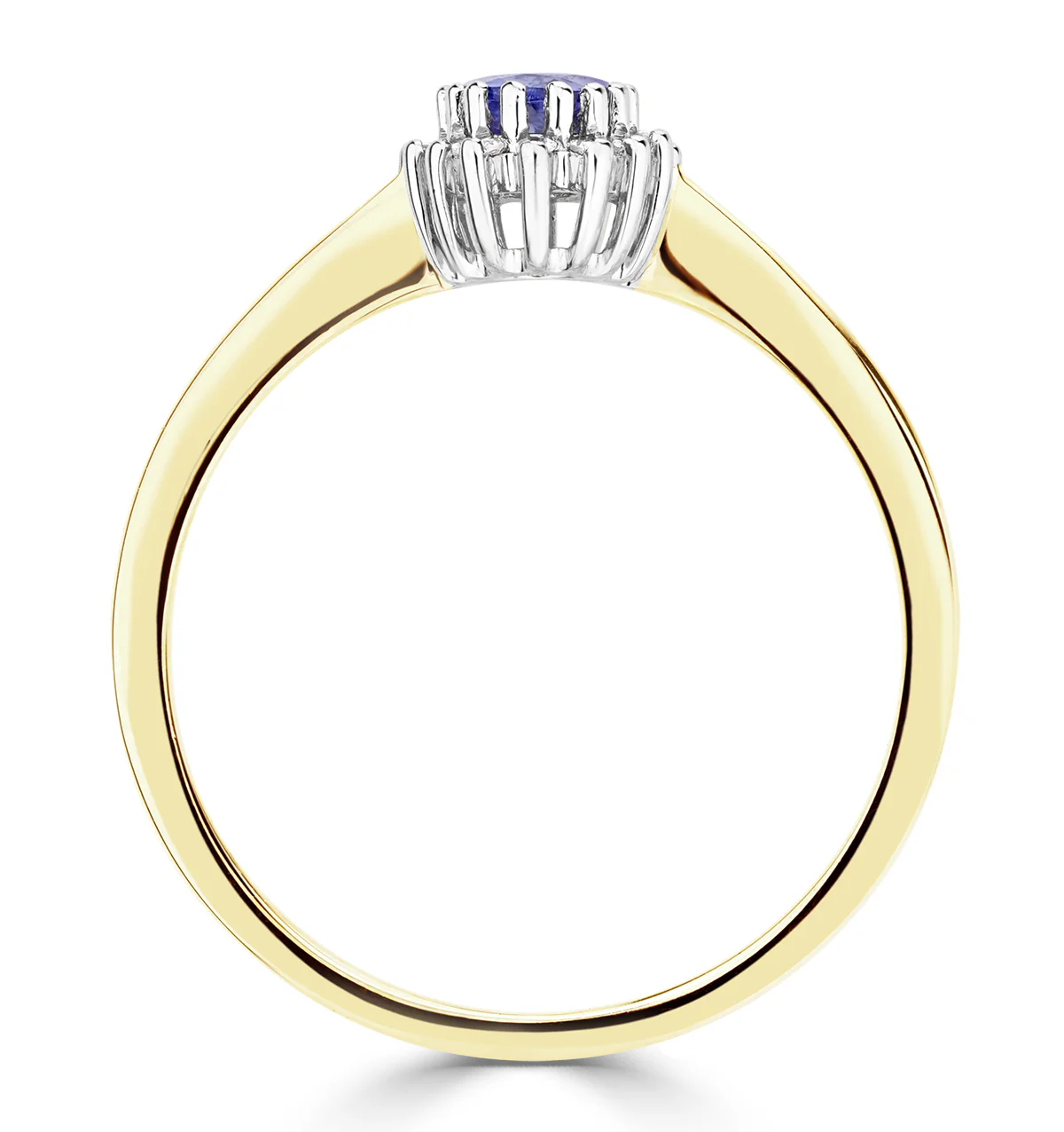Tanzanite 6 x 4mm And Diamond 9K Gold Ring - Image 3