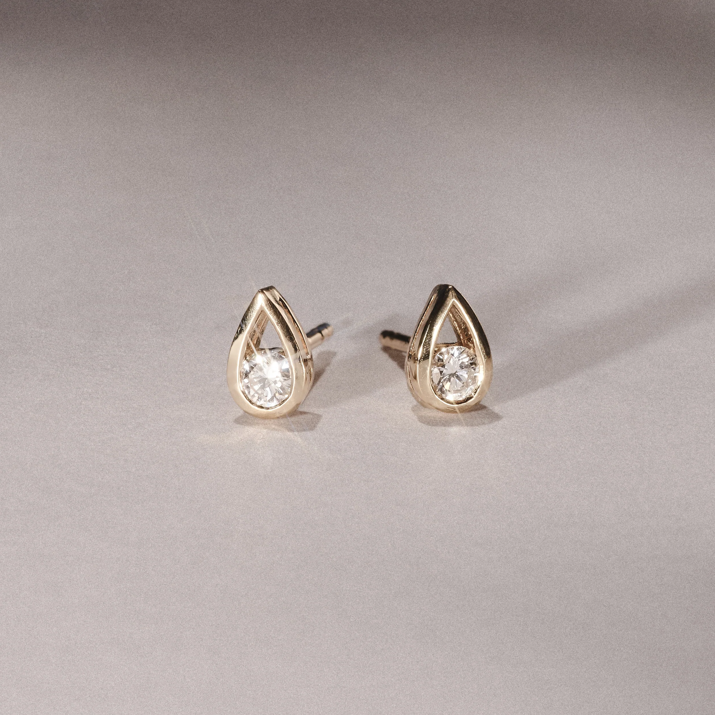 Teardrop 0.21ct Round Cut Lab Grown Stud Earrings in 18K Gold Vermeil - Image 8