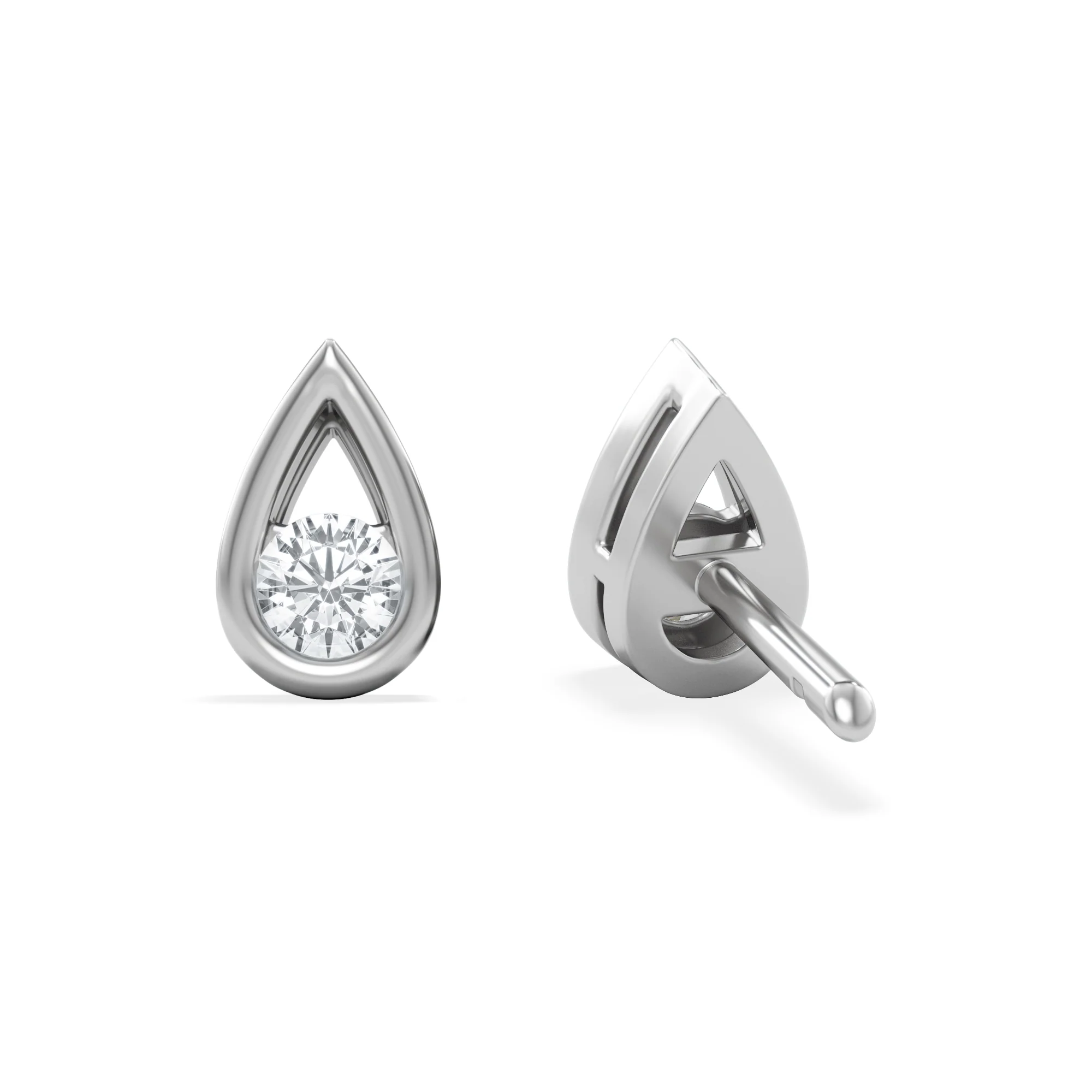 Teardrop 0.21ct Round Cut Lab Grown Stud Earrings in Sterling Silver - Image 7