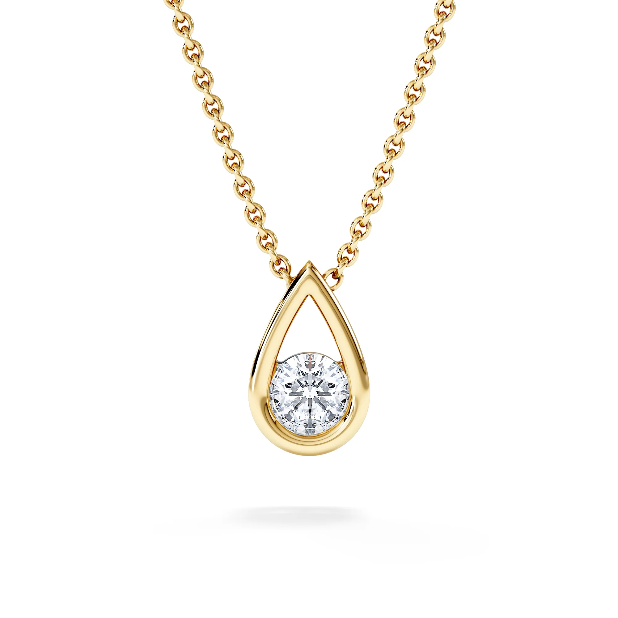 Teardrop Solitaire 0.25ct H/SI Round Cut Lab Grown Necklace in 18K Gold Vermeil