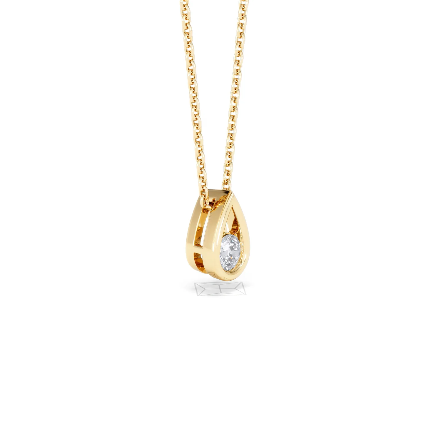 Teardrop Solitaire 0.25ct H/SI Round Cut Lab Grown Necklace in 18K Gold Vermeil - Image 20