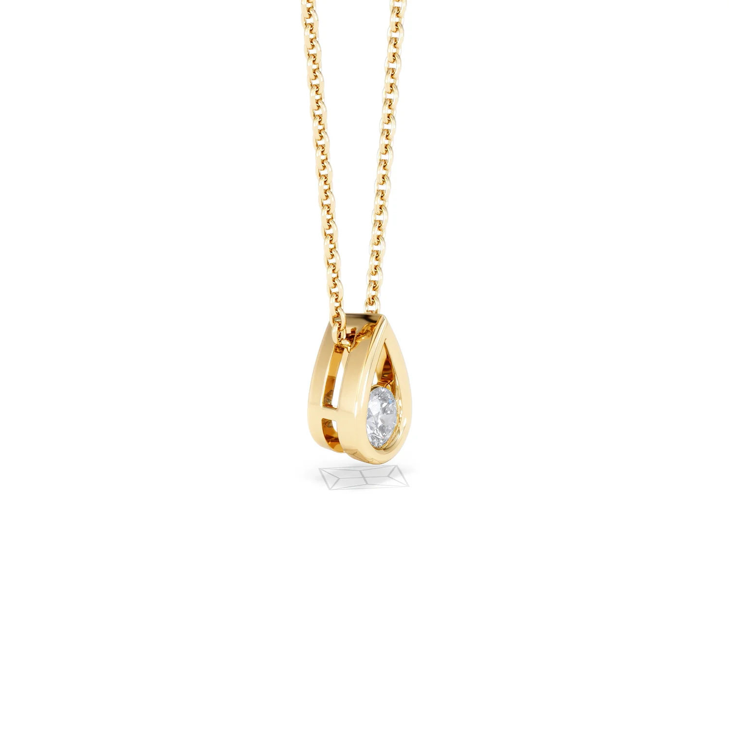 Teardrop Solitaire 0.25ct H/SI Round Cut Lab Grown Necklace in 18K Gold Vermeil - Image 21