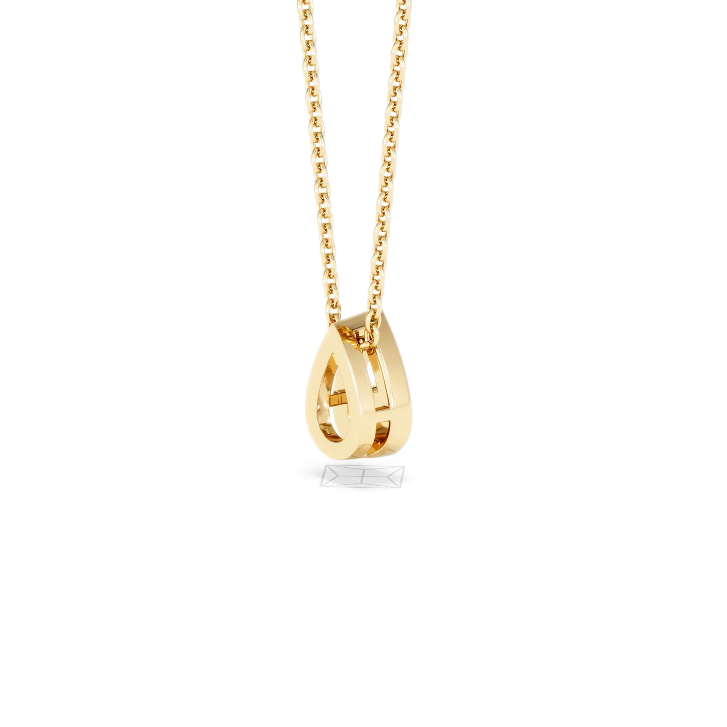Teardrop Solitaire 0.25ct H/SI Round Cut Lab Grown Necklace in 18K Gold Vermeil - Image 38