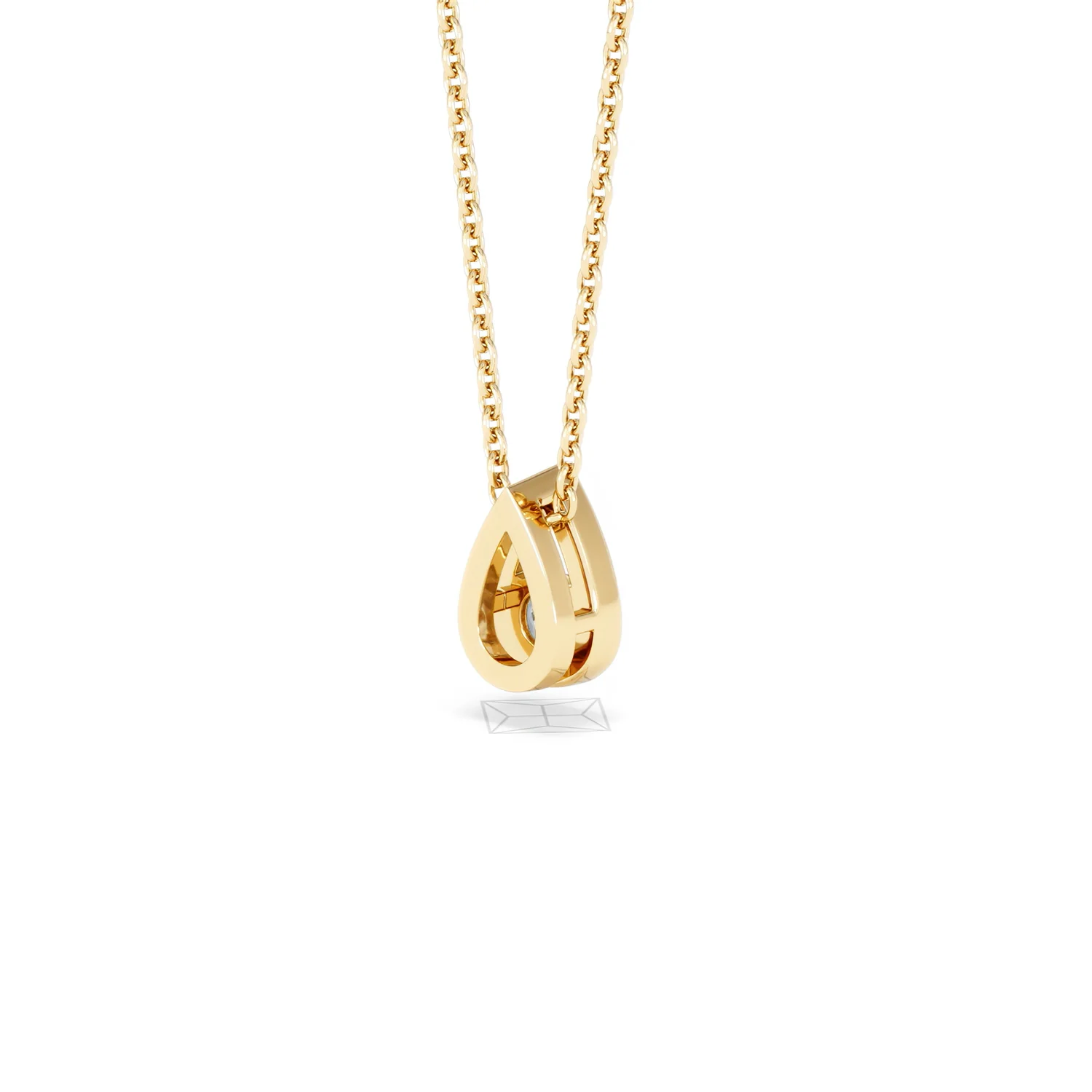 Teardrop Solitaire 0.25ct H/SI Round Cut Lab Grown Necklace in 18K Gold Vermeil - Image 40
