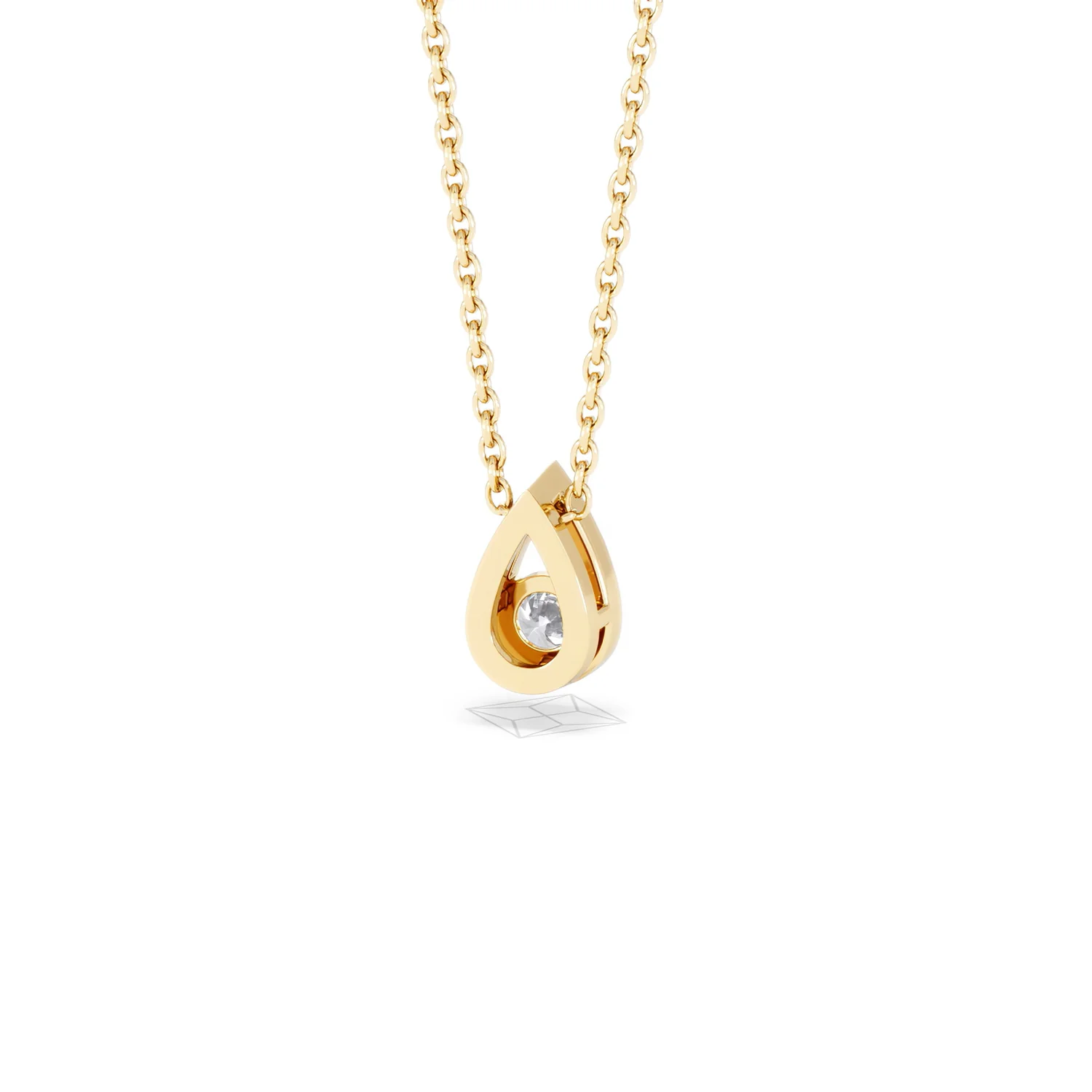 Teardrop Solitaire 0.25ct H/SI Round Cut Lab Grown Necklace in 18K Gold Vermeil - Image 45
