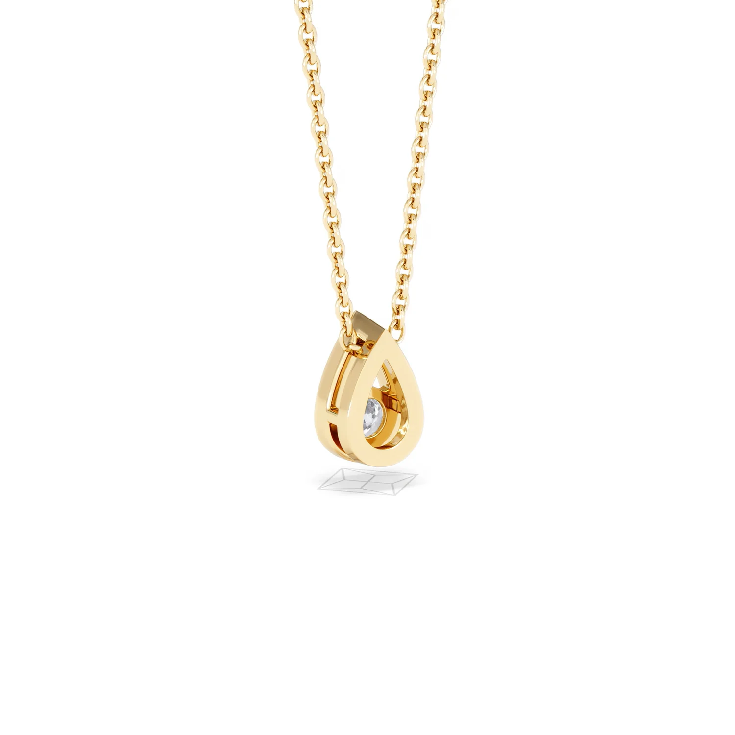 Teardrop Solitaire 0.25ct H/SI Round Cut Lab Grown Necklace in 18K Gold Vermeil - Image 55