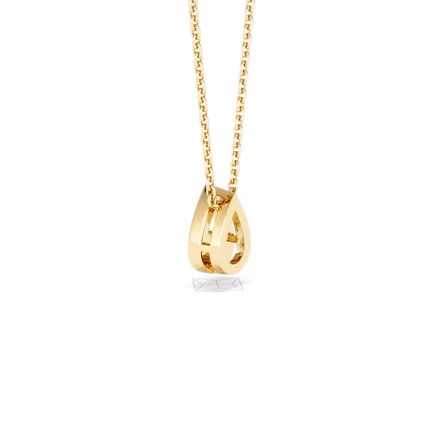Teardrop Solitaire 0.25ct H/SI Round Cut Lab Grown Necklace in 18K Gold Vermeil - Image 60