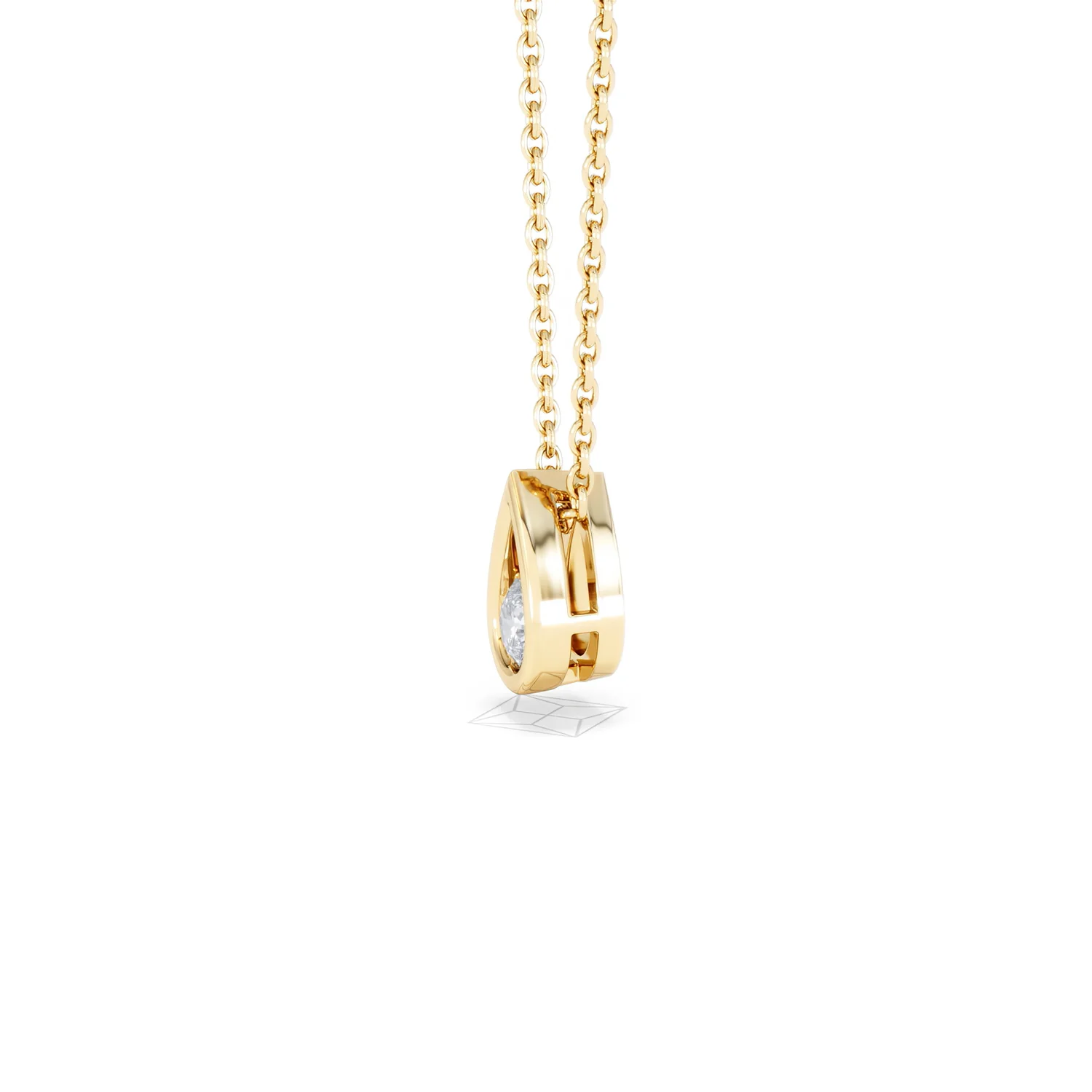 Teardrop Solitaire 0.25ct H/SI Round Cut Lab Grown Necklace in 18K Gold Vermeil - Image 73