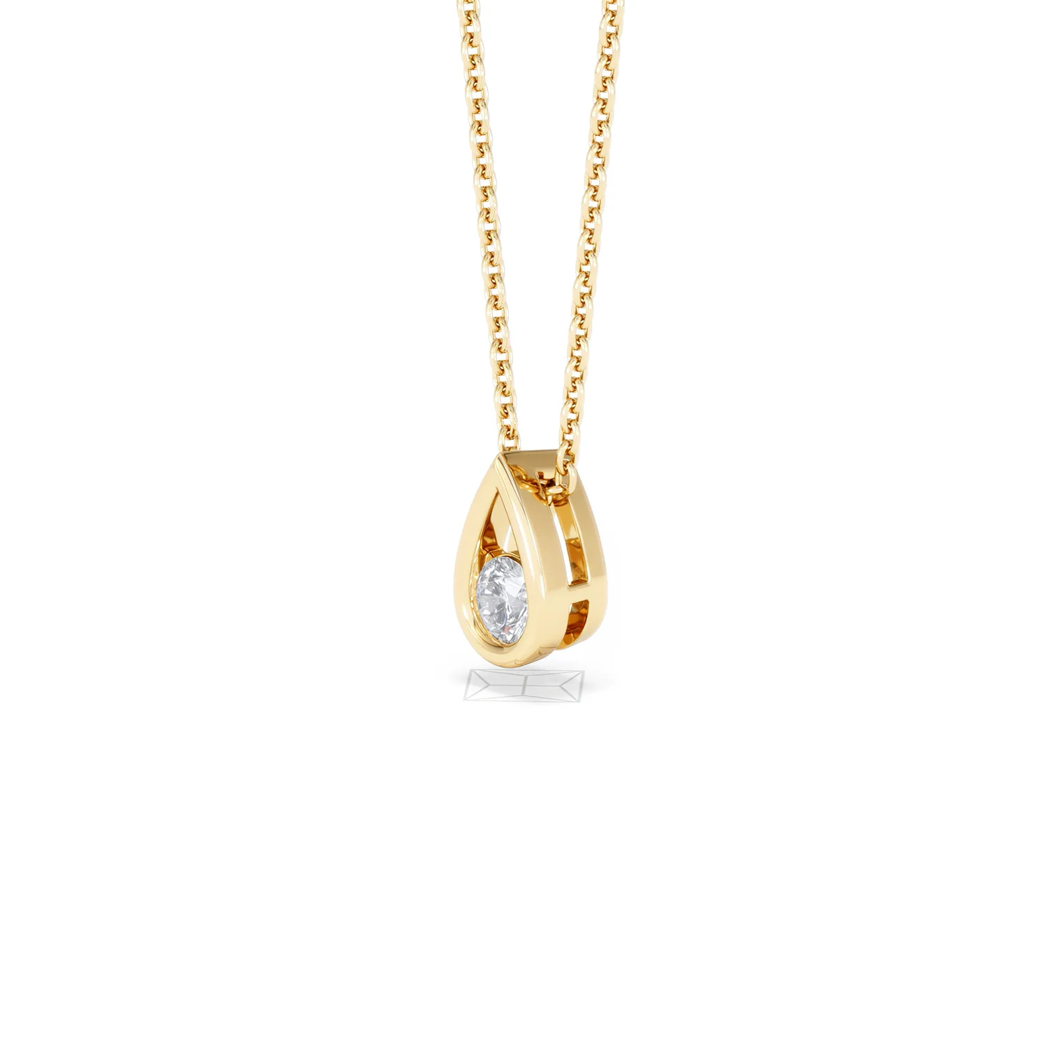 Teardrop Solitaire 0.25ct H/SI Round Cut Lab Grown Necklace in 18K Gold Vermeil - Image 78