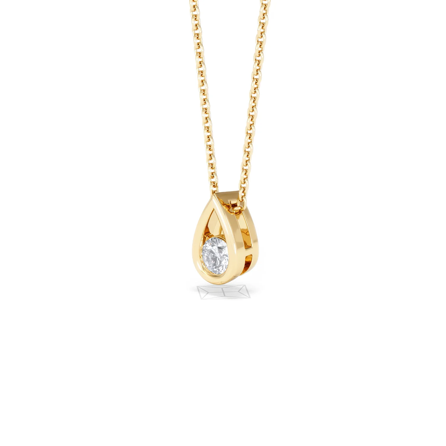Teardrop Solitaire 0.25ct H/SI Round Cut Lab Grown Necklace in 18K Gold Vermeil - Image 80