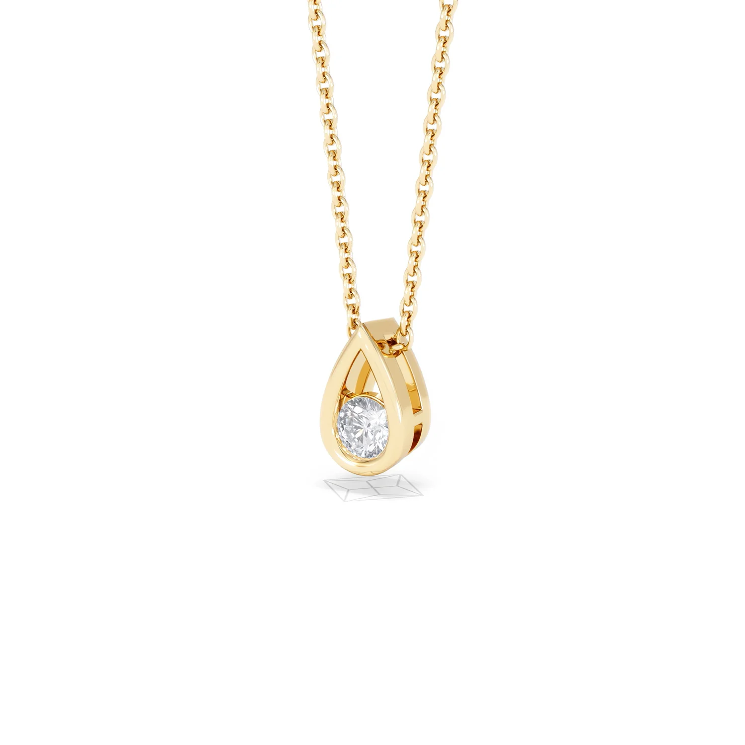 Teardrop Solitaire 0.25ct H/SI Round Cut Lab Grown Necklace in 18K Gold Vermeil - Image 82