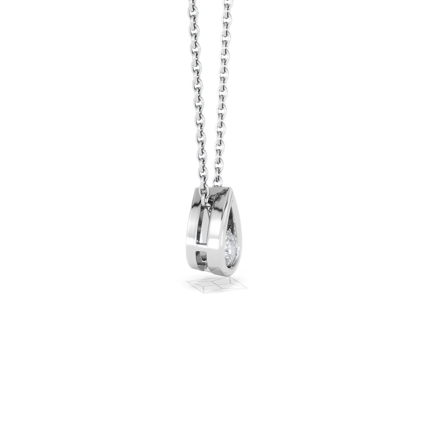 Teardrop Solitaire 0.25ct H/SI Round Cut Lab Grown Pendant Necklace in Sterling Silver - Image 24