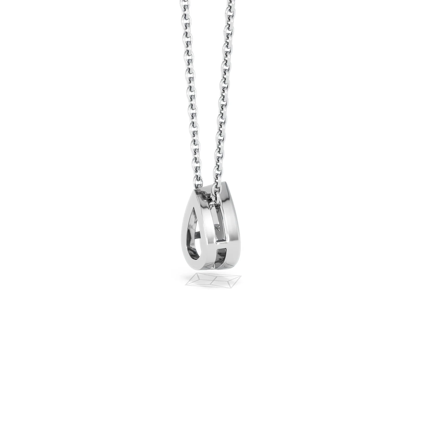 Teardrop Solitaire 0.25ct H/SI Round Cut Lab Grown Pendant Necklace in Sterling Silver - Image 36