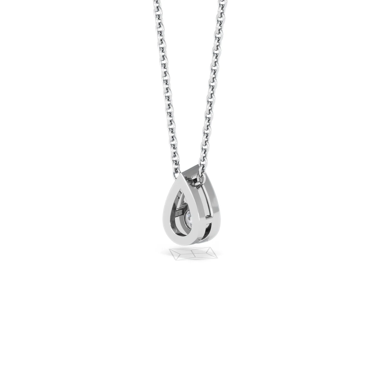 Teardrop Solitaire 0.25ct H/SI Round Cut Lab Grown Pendant Necklace in Sterling Silver - Image 41