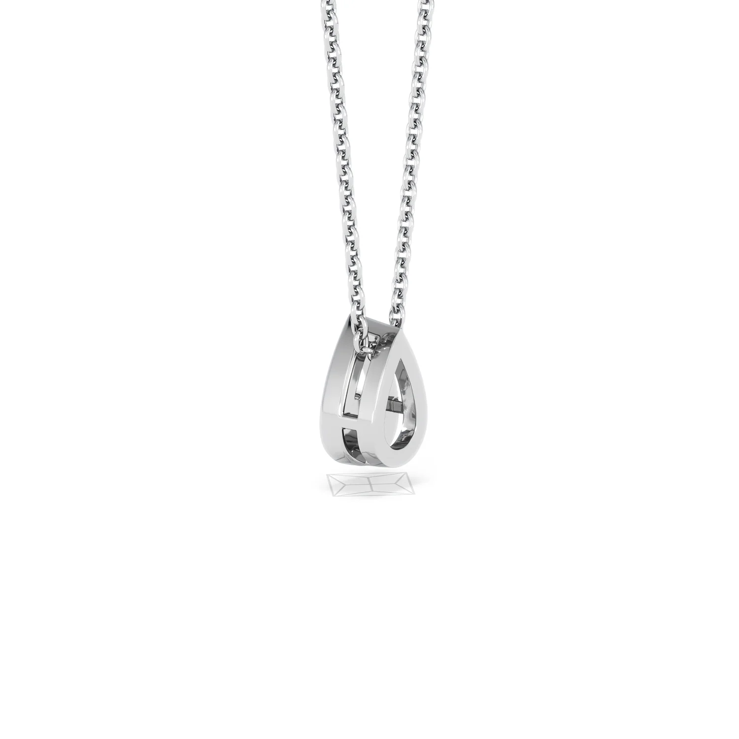 Teardrop Solitaire 0.25ct H/SI Round Cut Lab Grown Pendant Necklace in Sterling Silver - Image 60