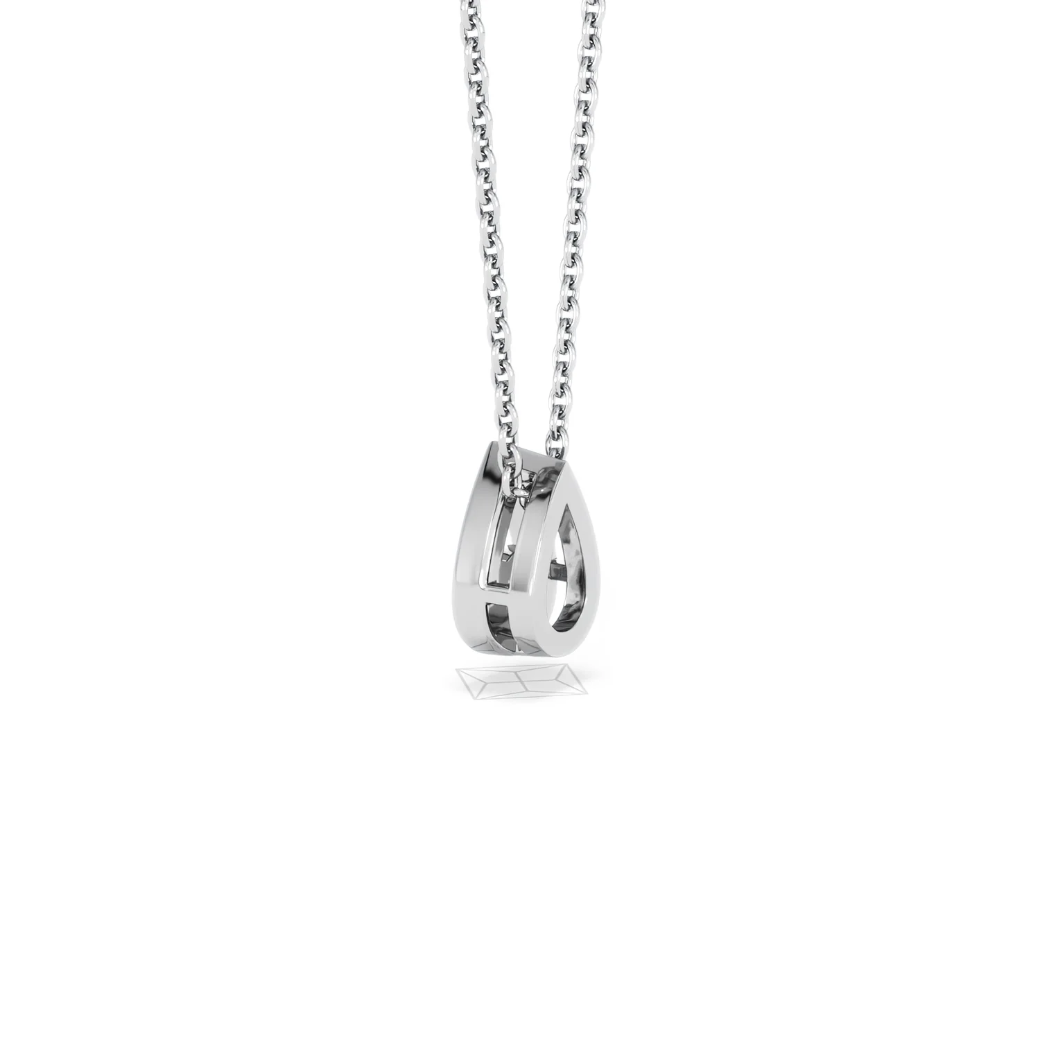 Teardrop Solitaire 0.25ct H/SI Round Cut Lab Grown Pendant Necklace in Sterling Silver - Image 61
