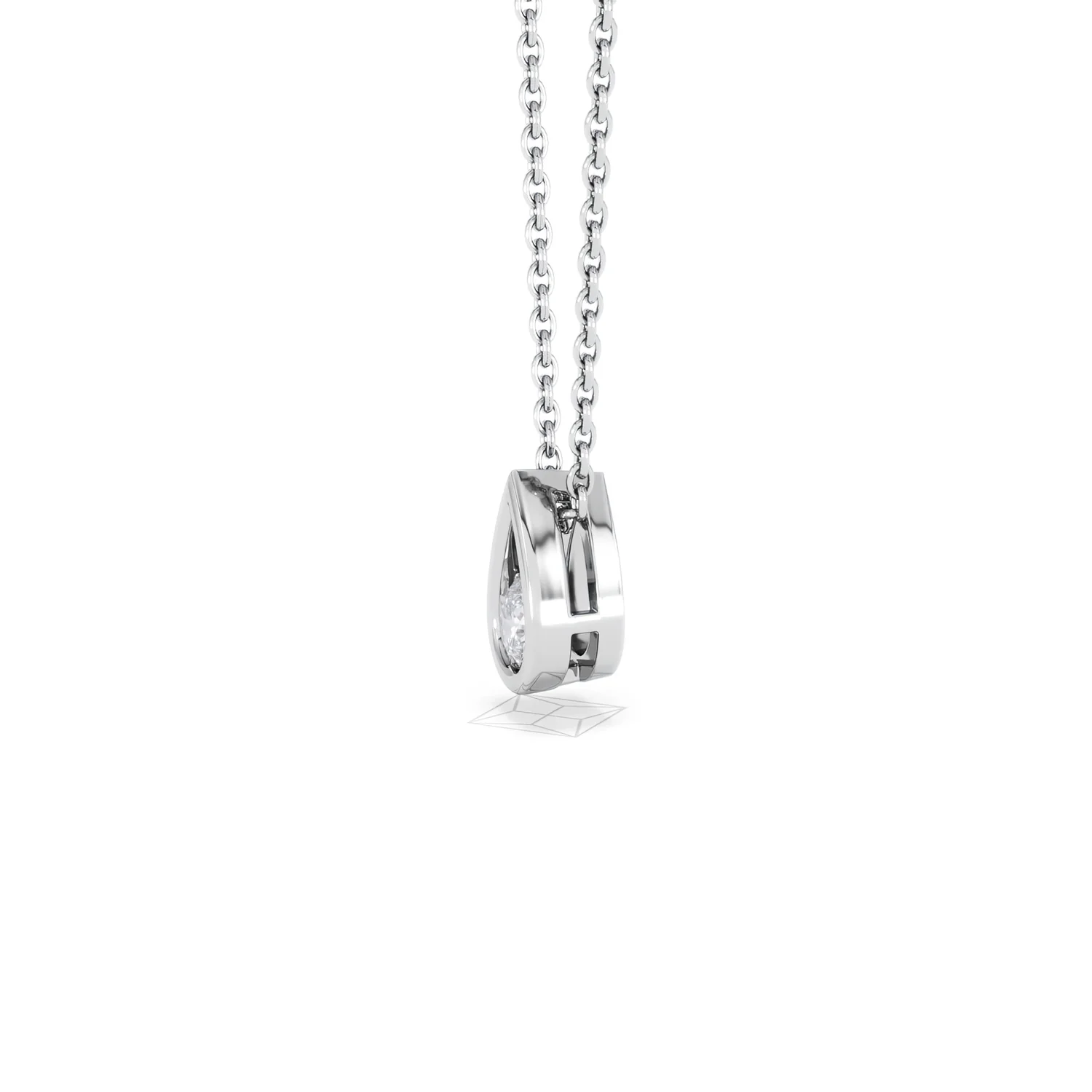 Teardrop Solitaire 0.25ct H/SI Round Cut Lab Grown Pendant Necklace in Sterling Silver - Image 73