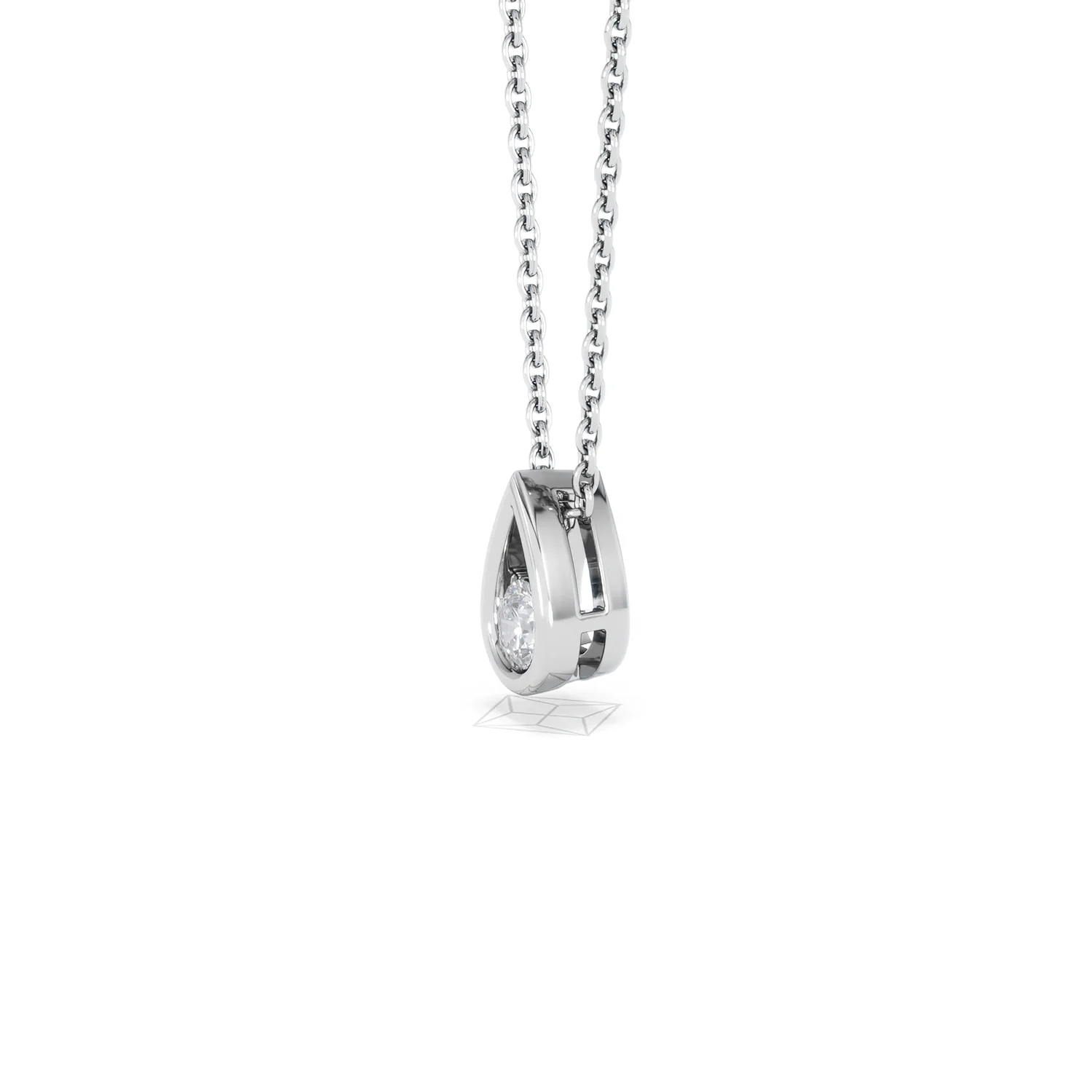 Teardrop Solitaire 0.25ct H/SI Round Cut Lab Grown Pendant Necklace in Sterling Silver - Image 75