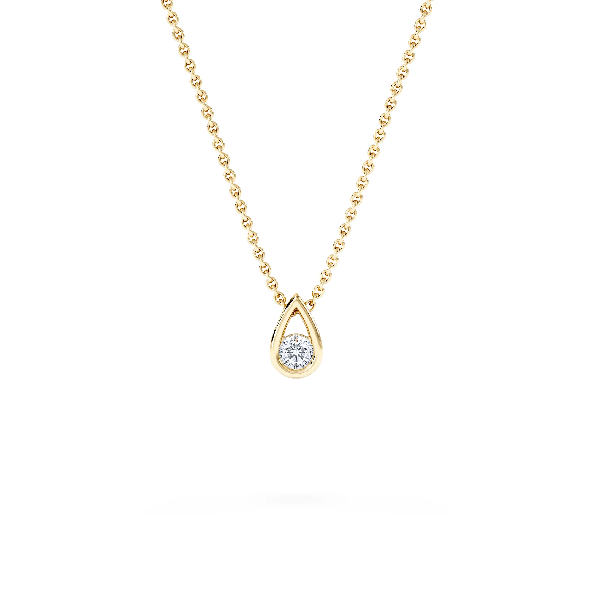 Teardrop 0.10ct Round Cut Lab Grown Solitaire Pendant Necklace in 18K Gold Vermeil - Image 5
