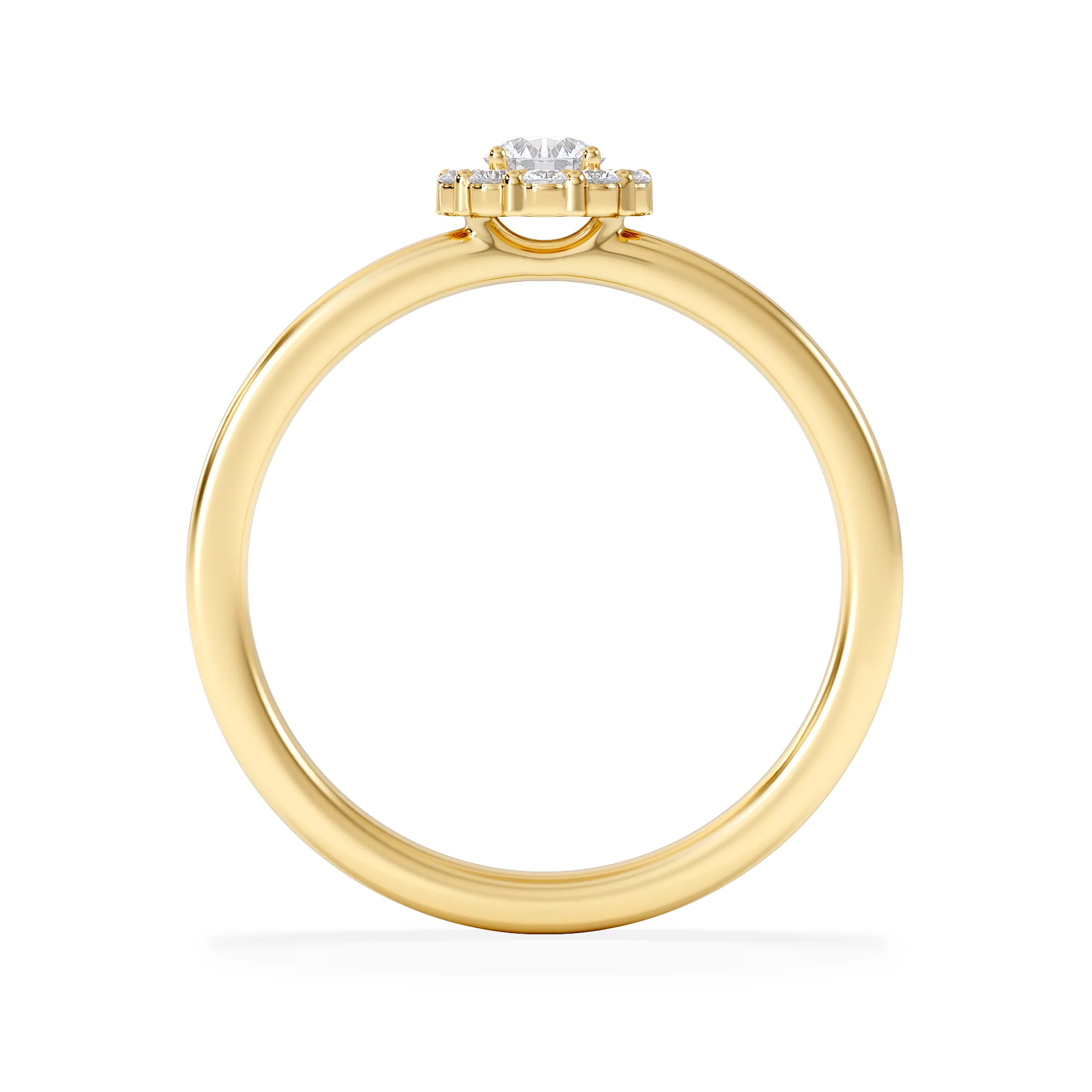 The Fleur Halo 0.30ct H/SI Round Cut Lab Diamond Ring in 18K Gold Vermeil - Image 3