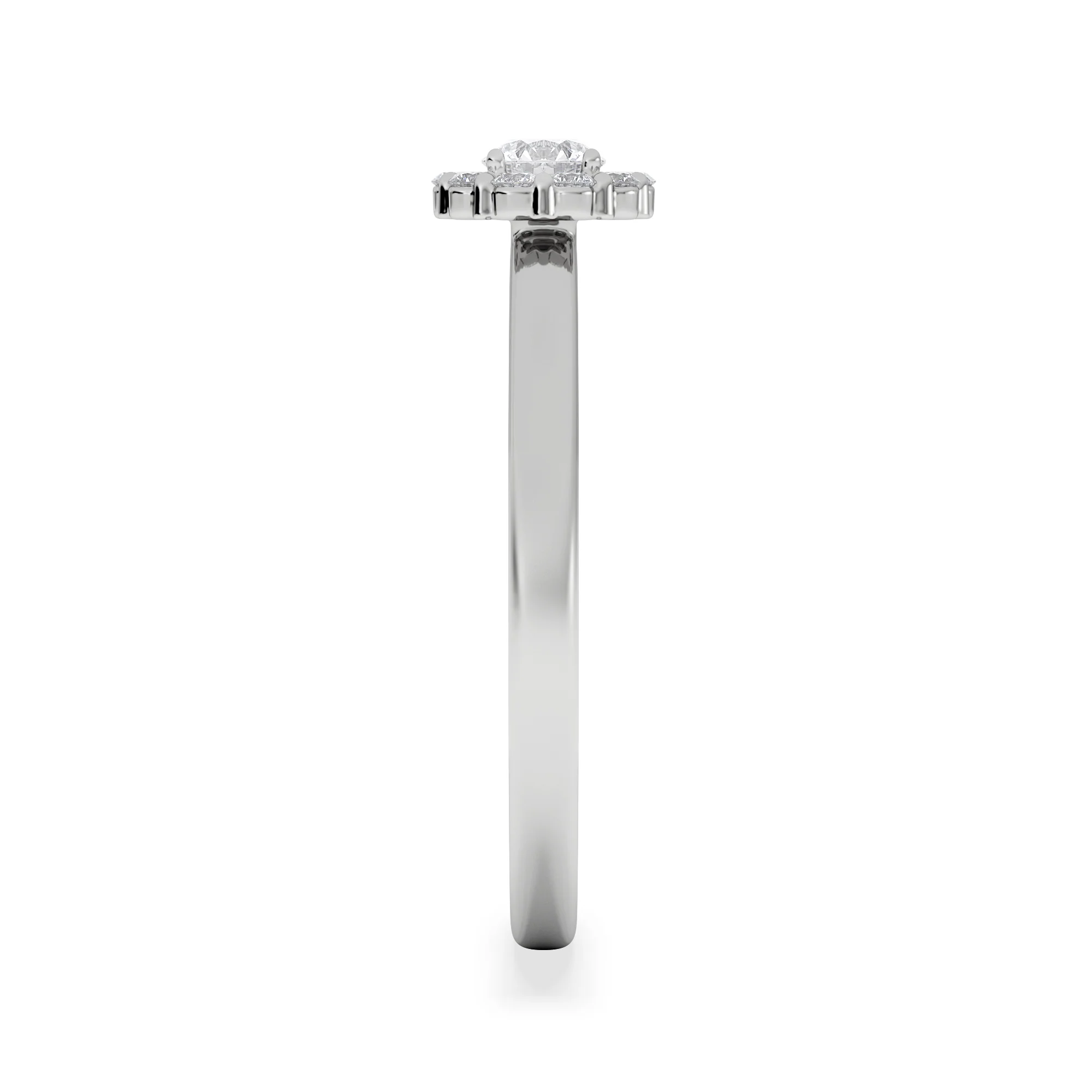 The Fleur Halo 0.30ct H/SI Round Cut Lab Diamond Ring in Silver - Image 5