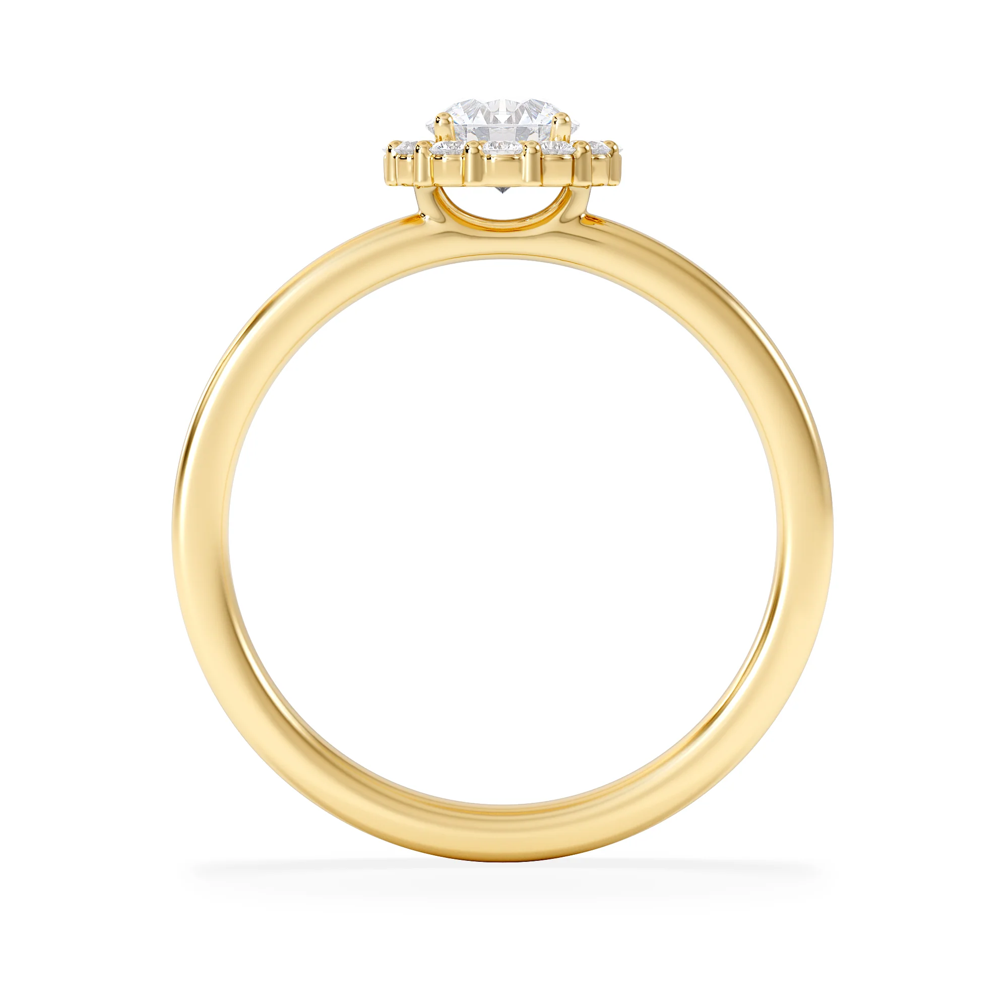 The Fleur Halo 0.50ct H/SI Round Cut Lab Diamond Ring in 18K Gold Vermeil - Image 3